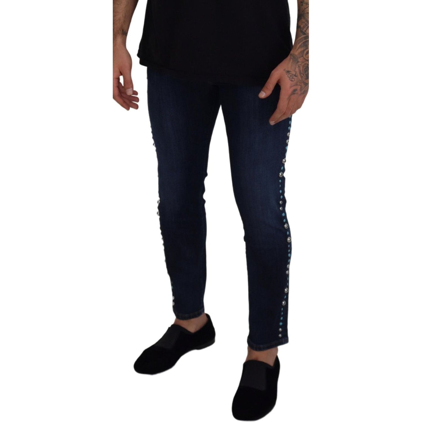 Dolce & Gabbana Studded Opulence Denim Jeans Dolce & Gabbana Black