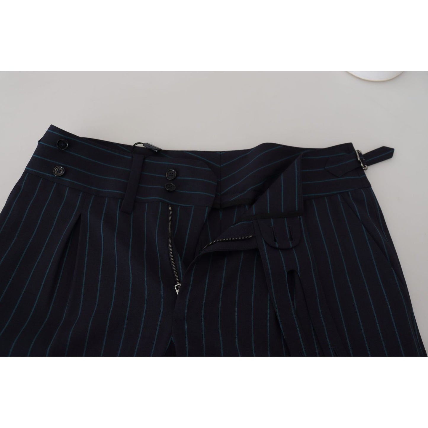 Dolce & Gabbana Elegant Stripe Virgin Wool Trousers Dolce & Gabbana Black