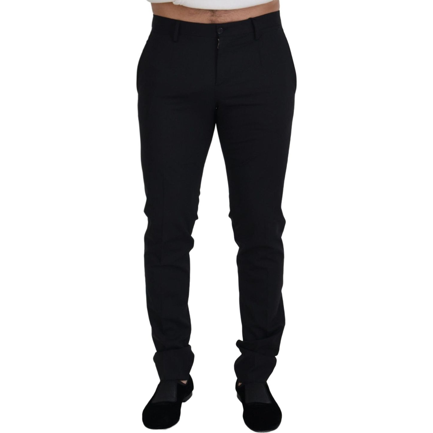 Dolce & Gabbana Elegant Black Wool Blend Trousers Dolce & Gabbana Black