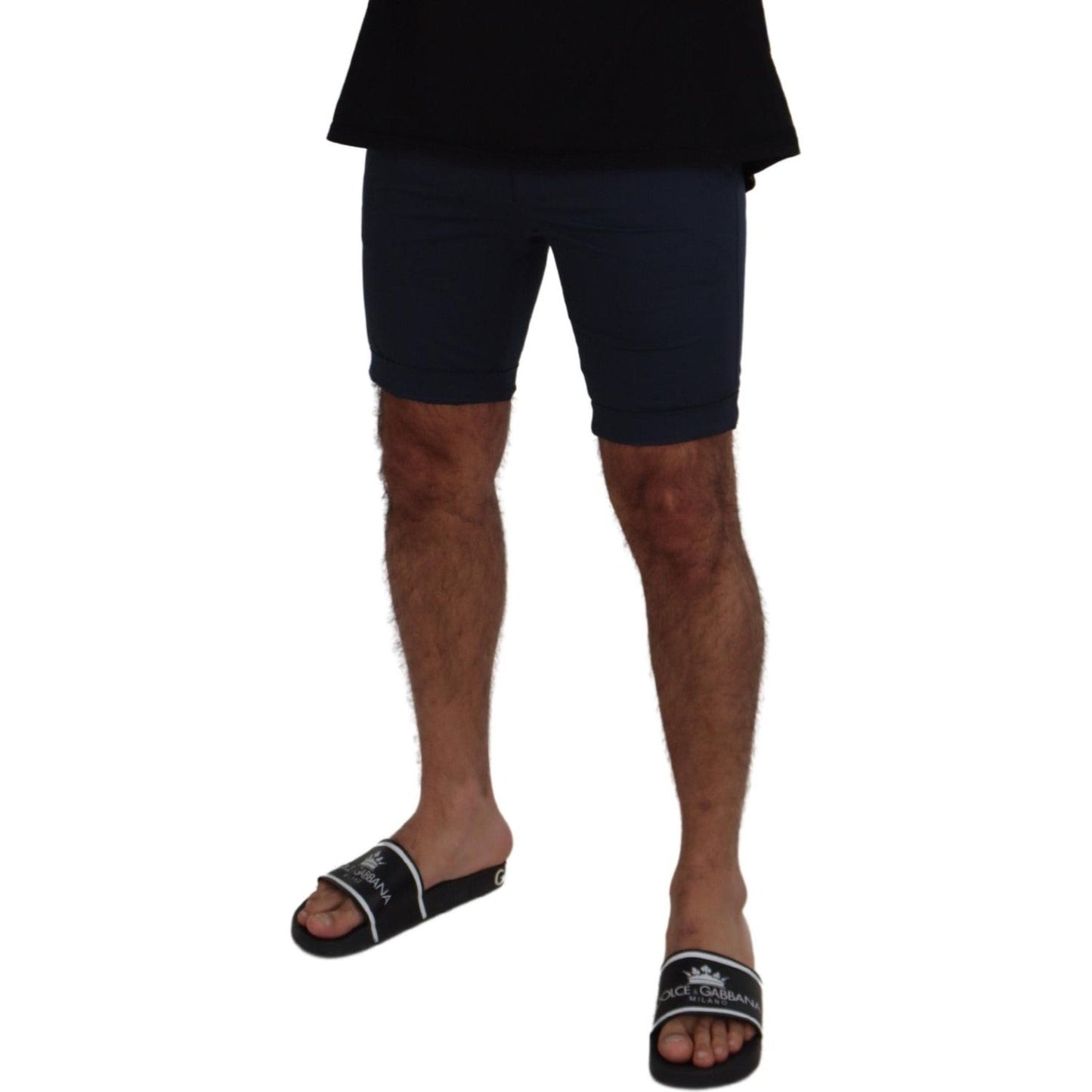 Dolce & Gabbana Elegant Blue Cotton Blend Shorts Dolce & Gabbana Black