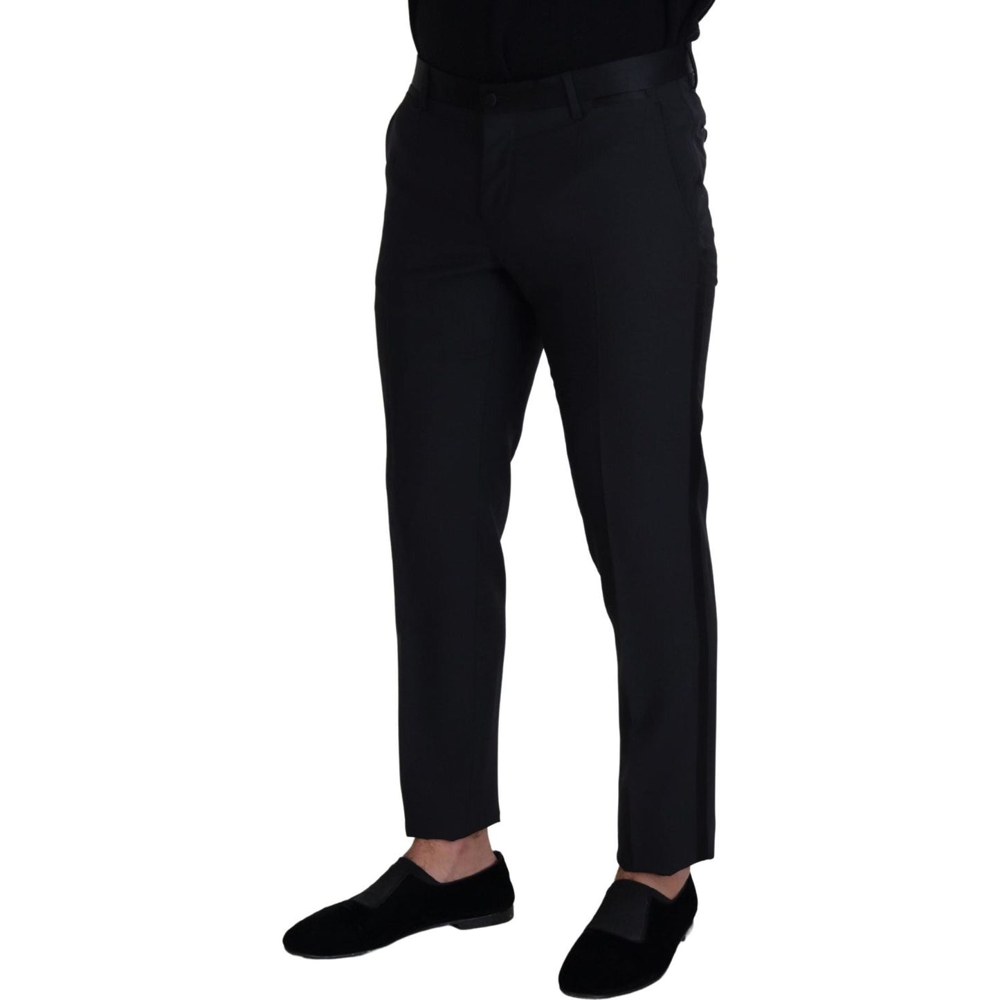 Dolce & Gabbana Elegant Black Wool Blend Trousers Dolce & Gabbana Black