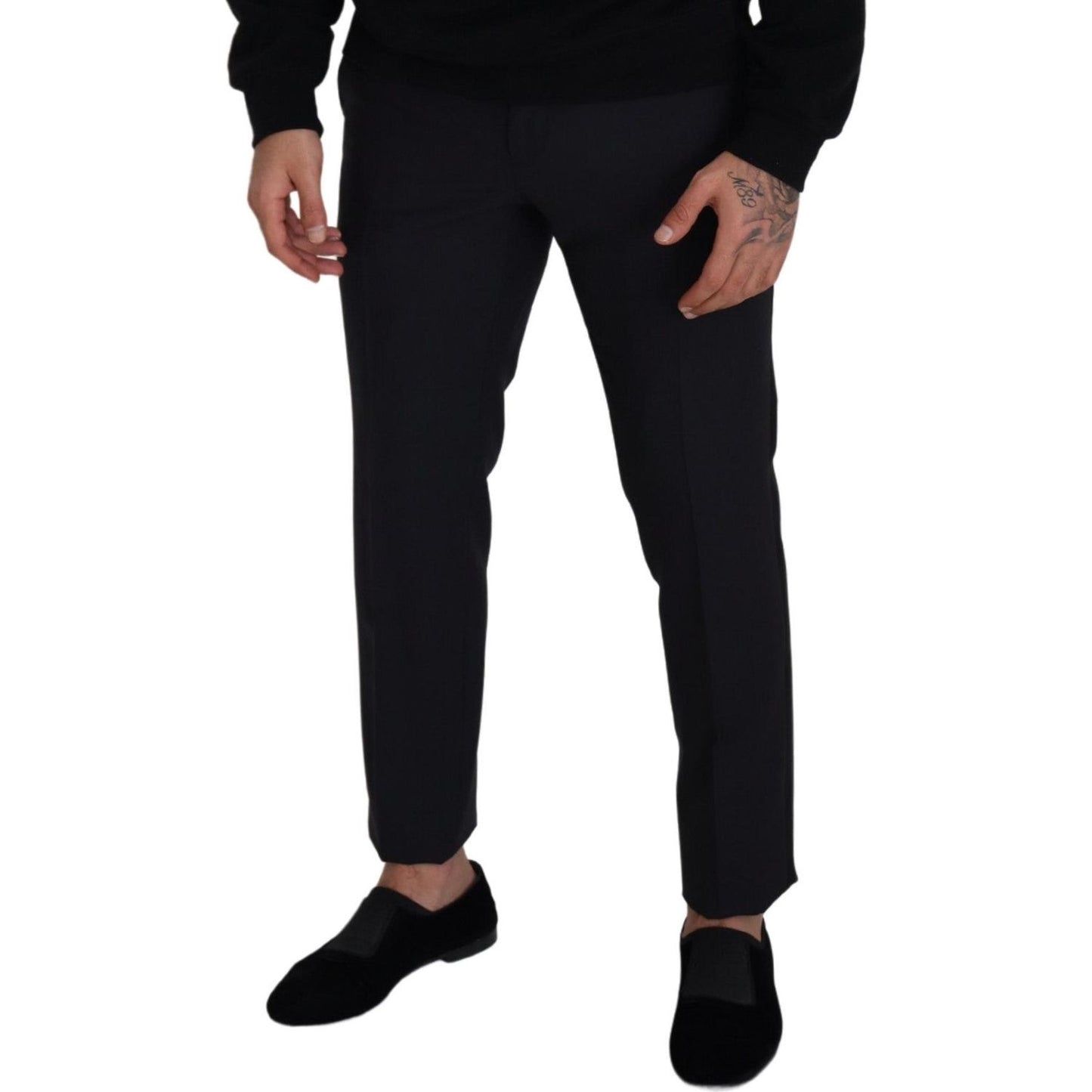 Dolce & Gabbana Elegant Black Wool Blend Trousers Dolce & Gabbana Black