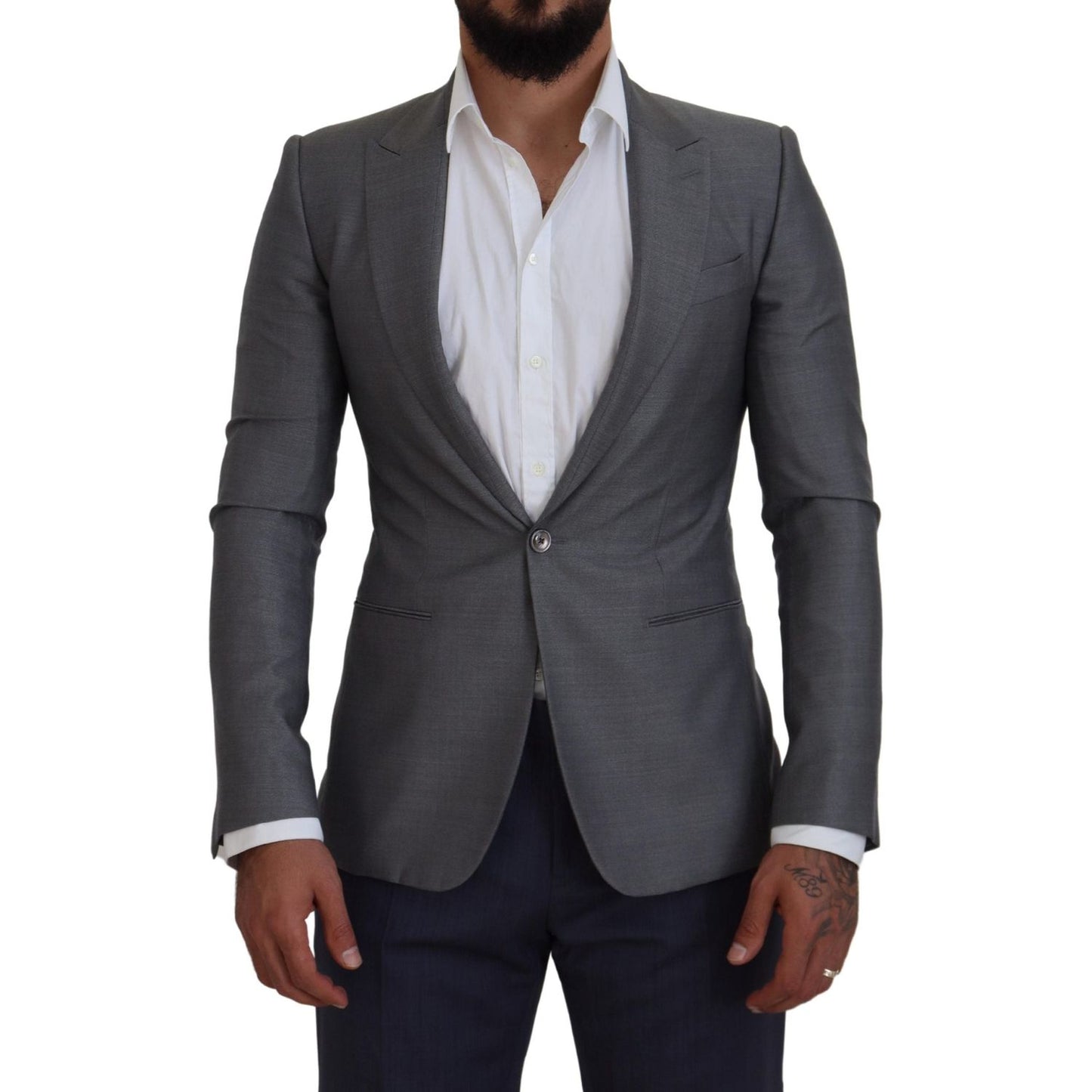 Dolce & Gabbana Elegant Light Gray Sicilia Blazer Jacket Dolce & Gabbana Dark Slate Gray