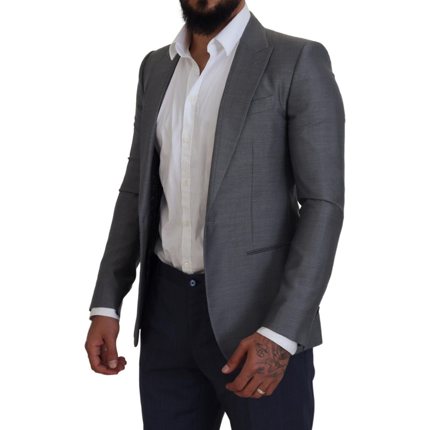 Dolce & Gabbana Elegant Light Gray Sicilia Blazer Jacket Dolce & Gabbana Dark Slate Gray