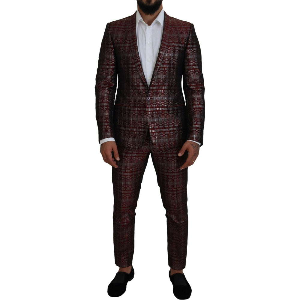 Dolce & Gabbana Bordeaux Fantasy Slim Fit Two-Piece Suit Dolce & Gabbana Black