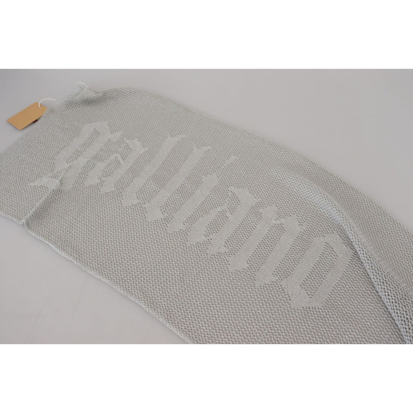 John Galliano Elegant Gray Knitted Designer Scarf John Galliano Dark Gray