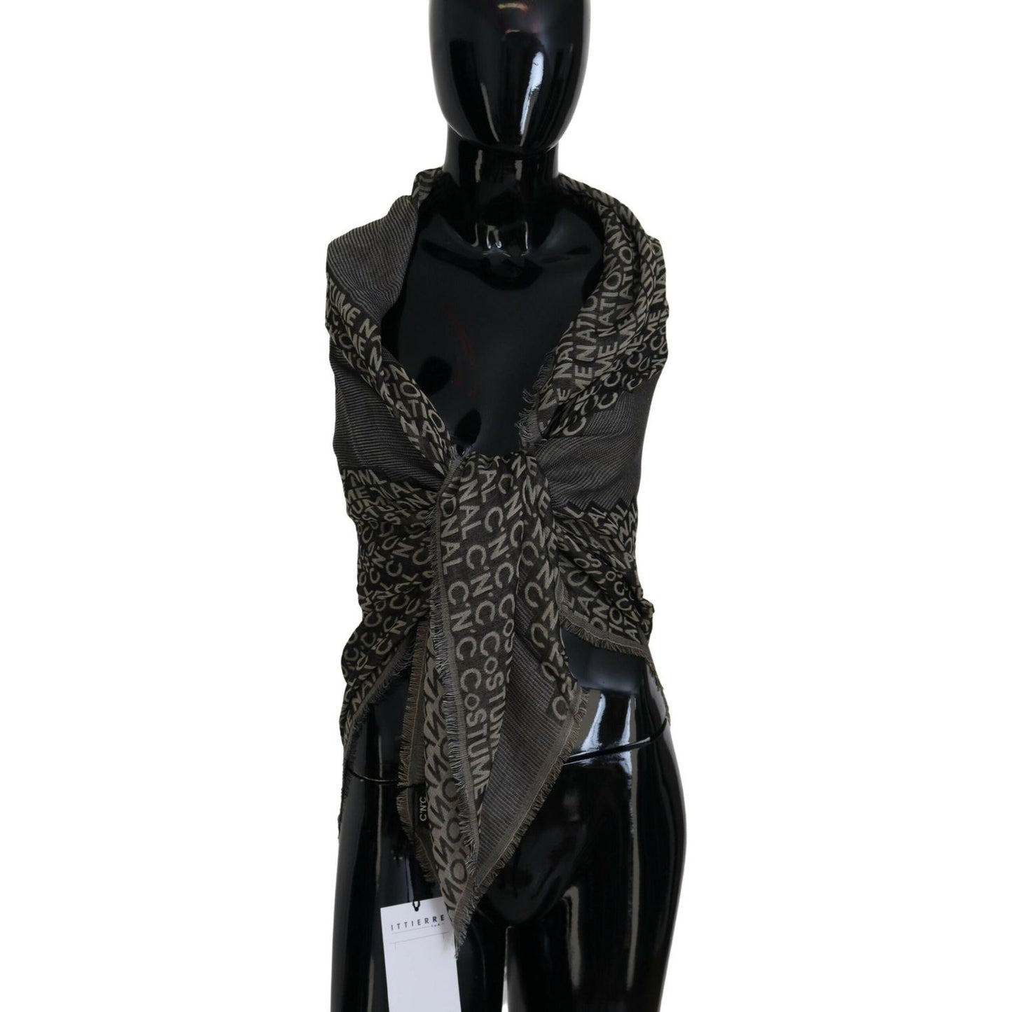 Costume National Chic Fringed Viscose-Silk Scarf Costume National Black