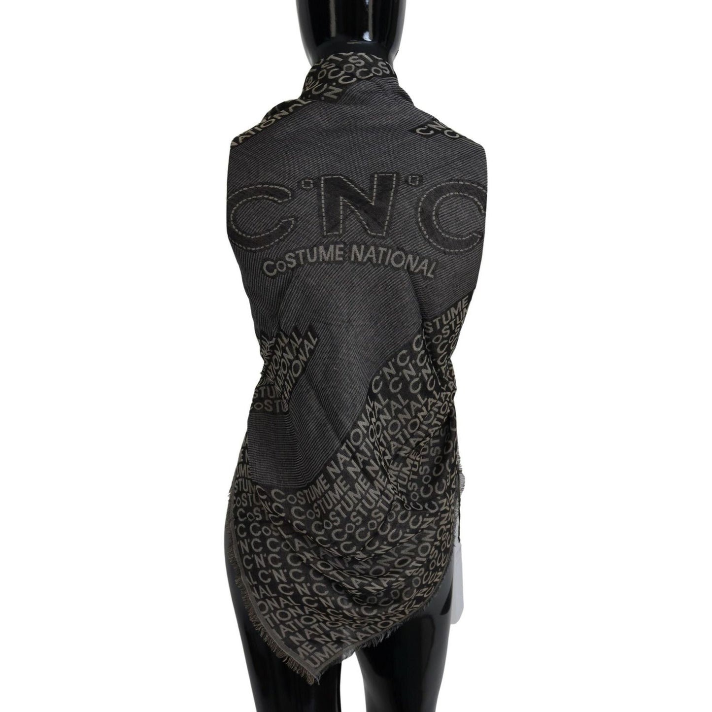 Costume National Chic Fringed Viscose-Silk Scarf Costume National Dark Slate Gray