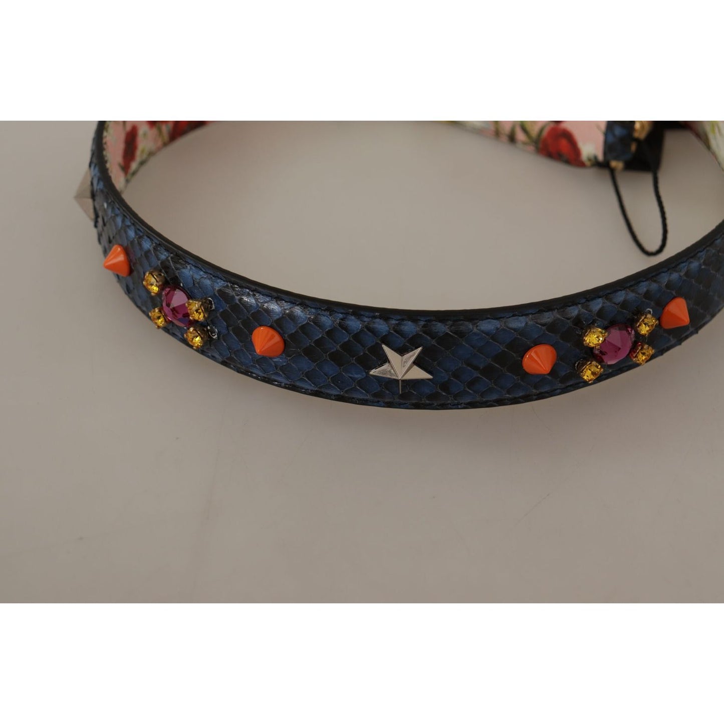Dolce & Gabbana Elegant Blue Python Leather Bag Strap Dolce & Gabbana Rosy Brown