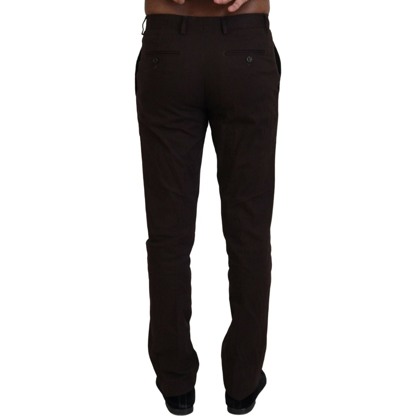 BENCIVENGA Elegant Brown Cotton Blend Trousers BENCIVENGA Black