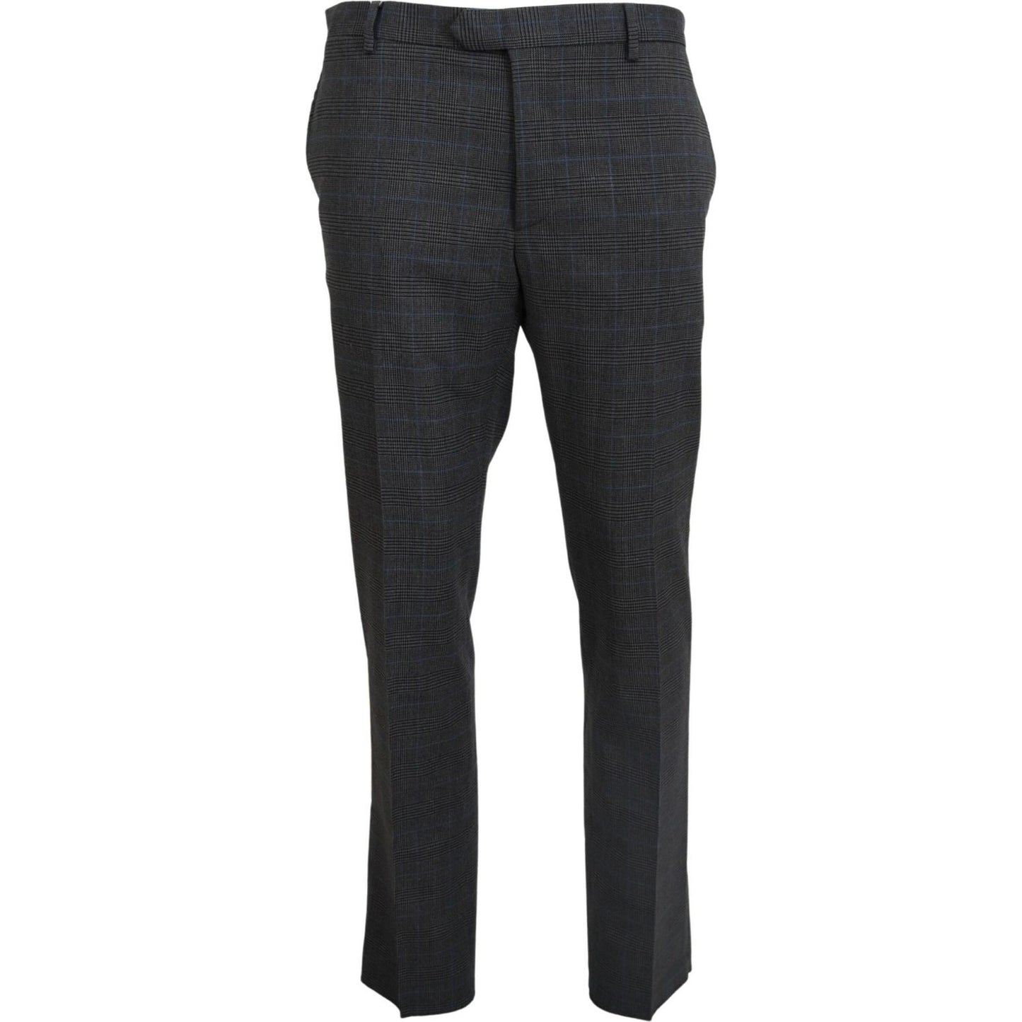BENCIVENGA Elegant Checkered Wool Dress Pants for Men BENCIVENGA Dark Slate Gray