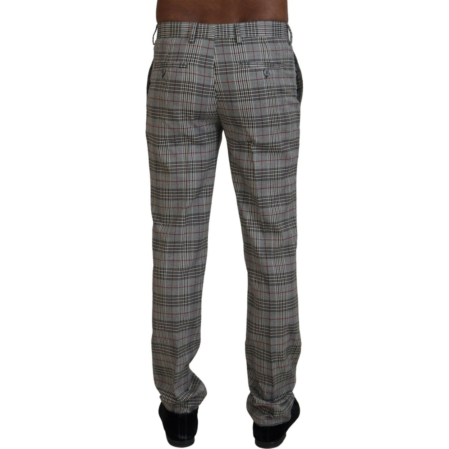 BENCIVENGA Elegant Gray Checkered Slim Men's Pants BENCIVENGA Dark Slate Gray
