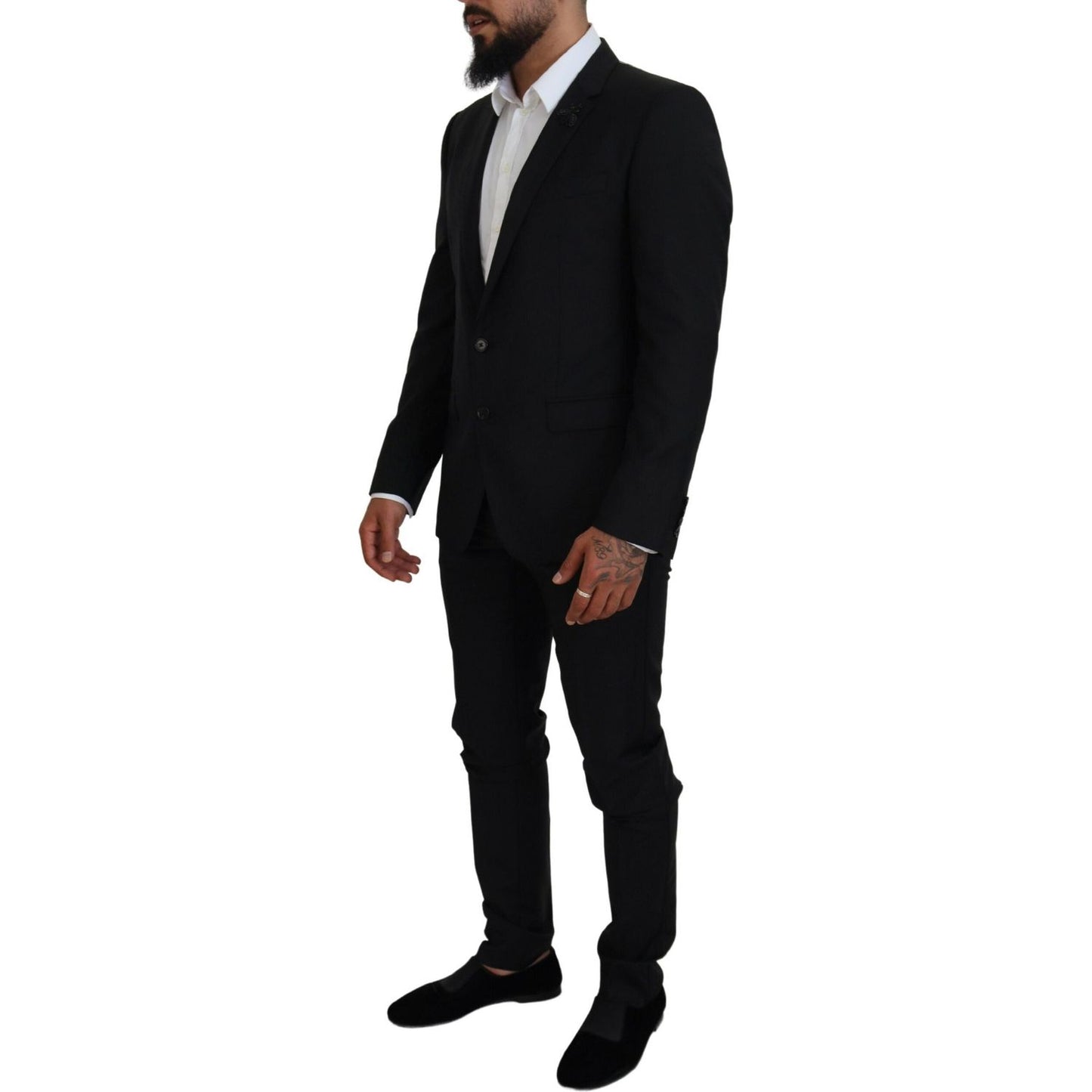 Dolce & Gabbana Sleek Black Two-Piece Wool Martini Suit Dolce & Gabbana Black