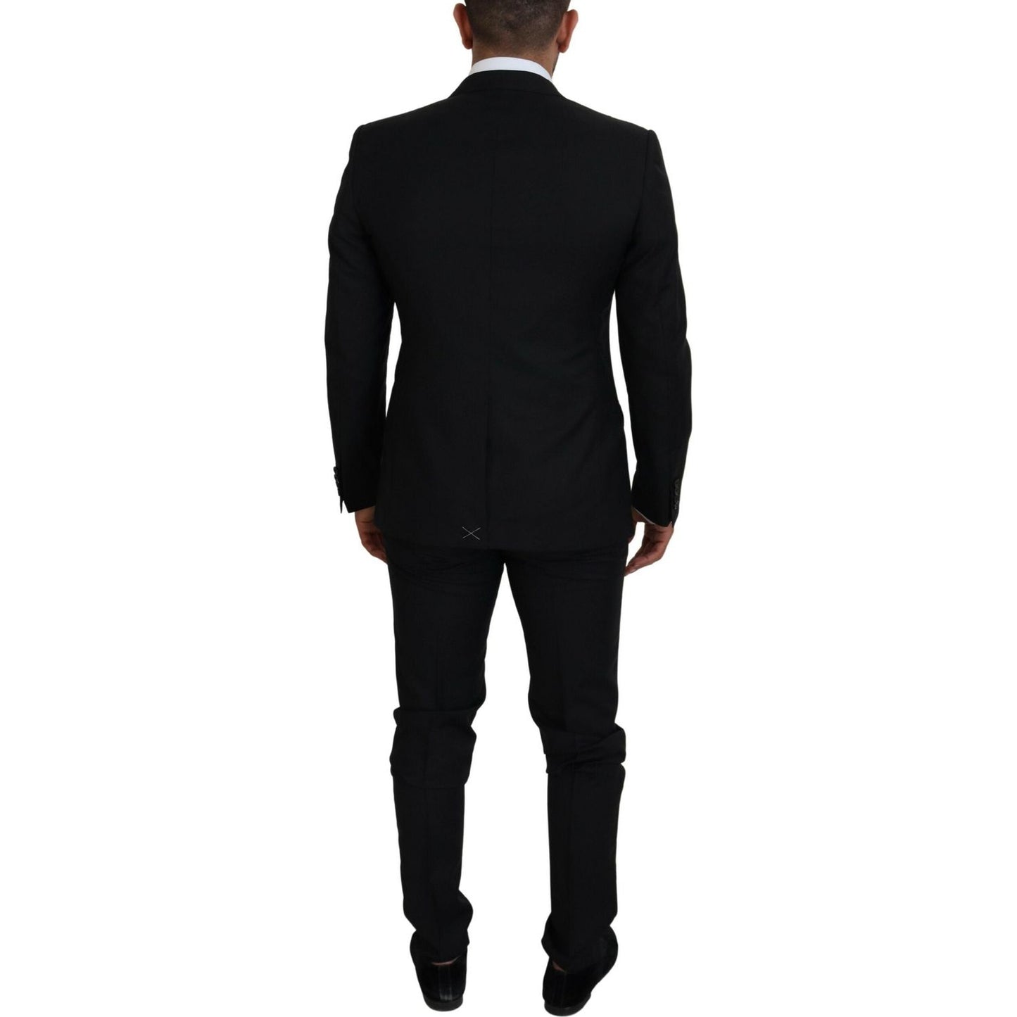 Dolce & Gabbana Sleek Black Two-Piece Wool Martini Suit Dolce & Gabbana Black