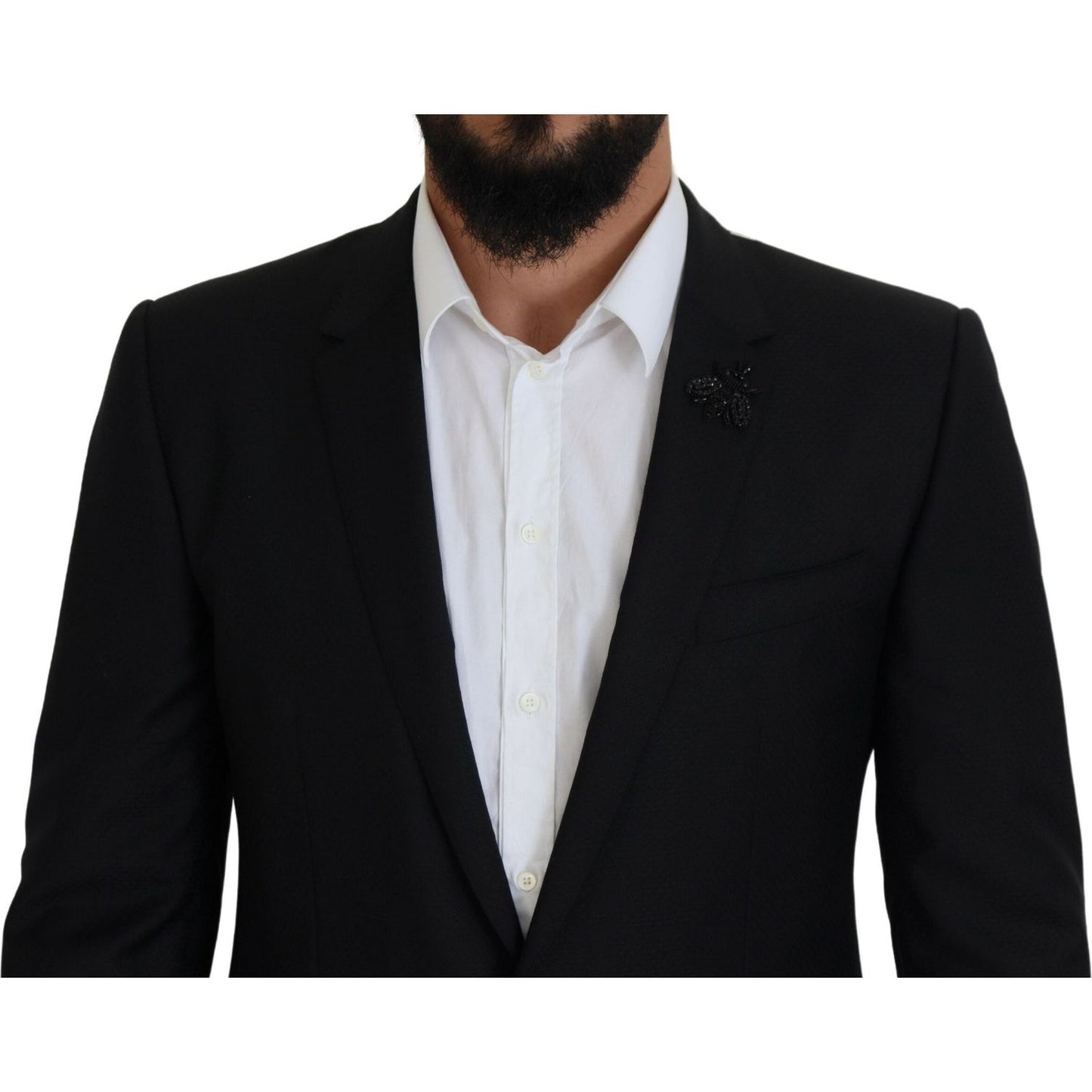 Dolce & Gabbana Sleek Black Two-Piece Wool Martini Suit Dolce & Gabbana Gray