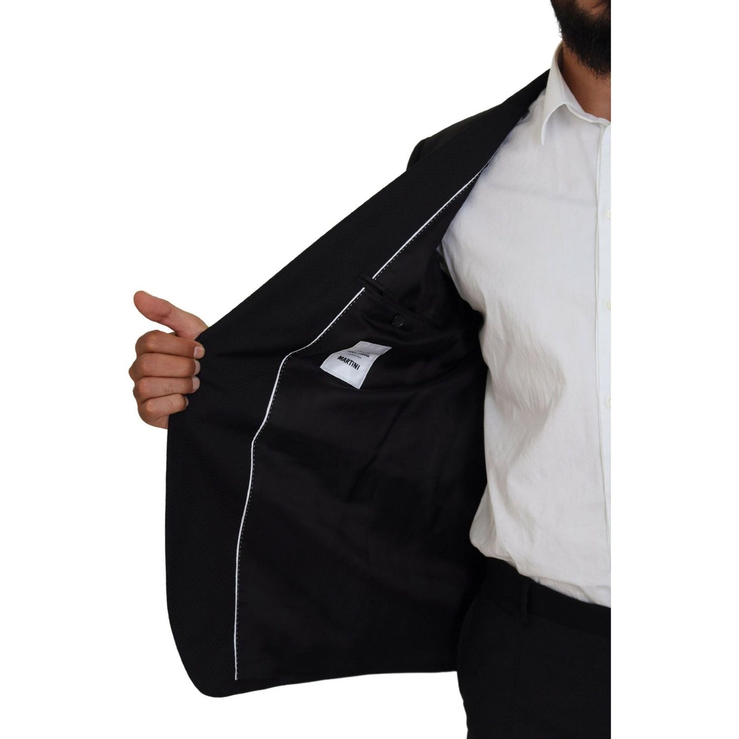 Dolce & Gabbana Sleek Black Two-Piece Wool Martini Suit Dolce & Gabbana Black