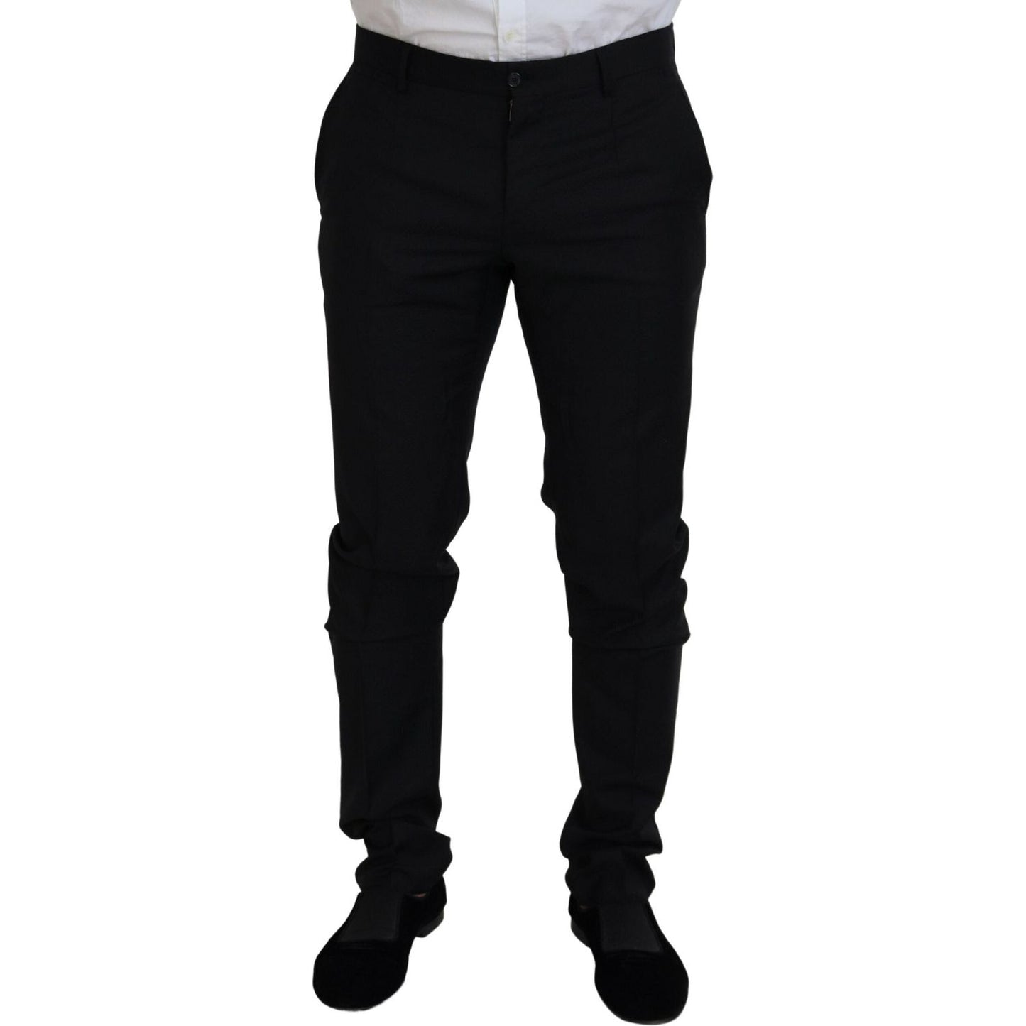 Dolce & Gabbana Sleek Black Two-Piece Wool Martini Suit Dolce & Gabbana Black