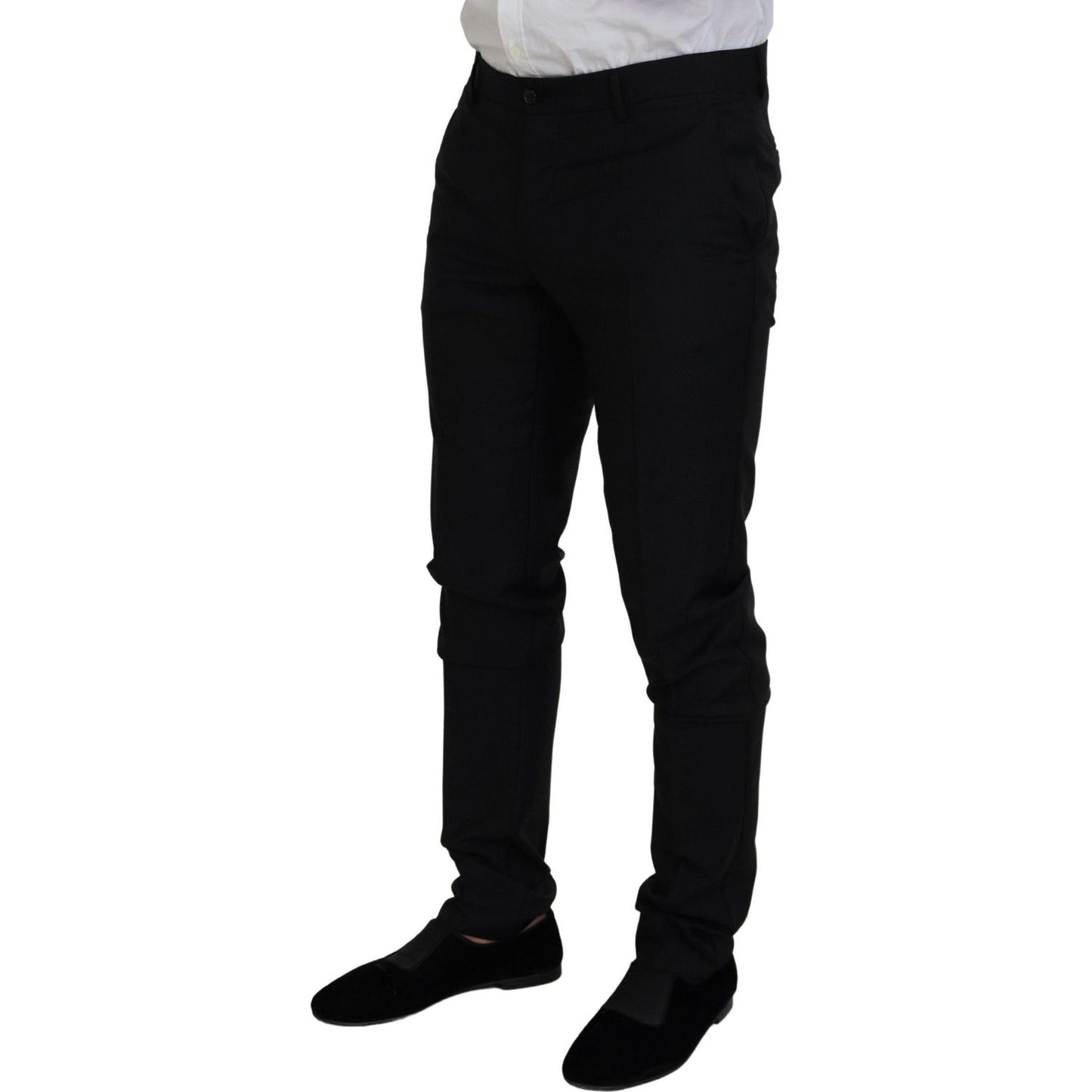 Dolce & Gabbana Sleek Black Two-Piece Wool Martini Suit Dolce & Gabbana Black