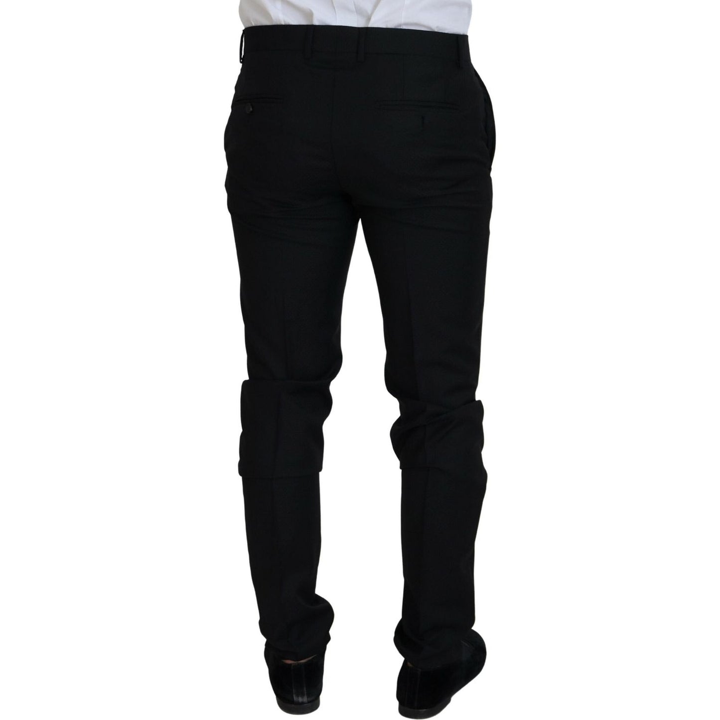 Dolce & Gabbana Sleek Black Two-Piece Wool Martini Suit Dolce & Gabbana Black