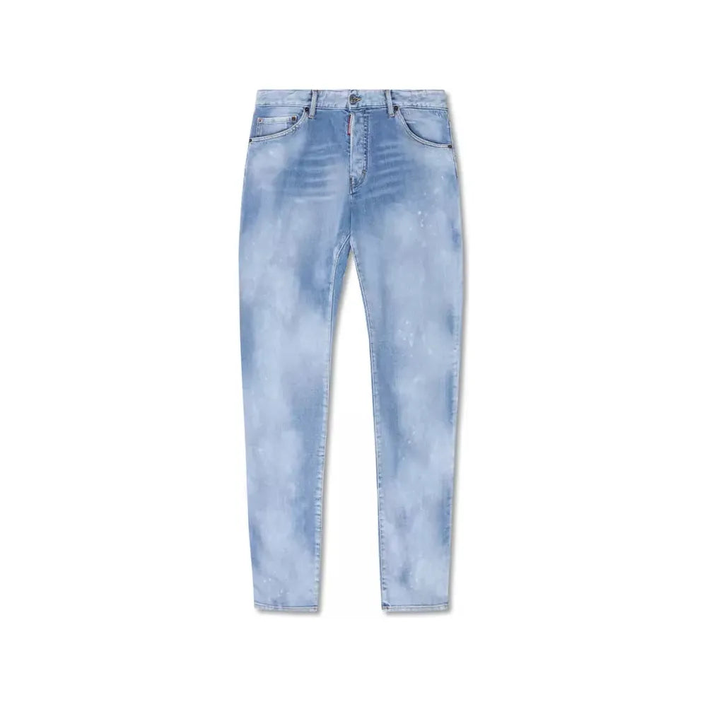 Dsquared² Light Blue Cotton Men Jeans Dsquared² Light Steel Blue