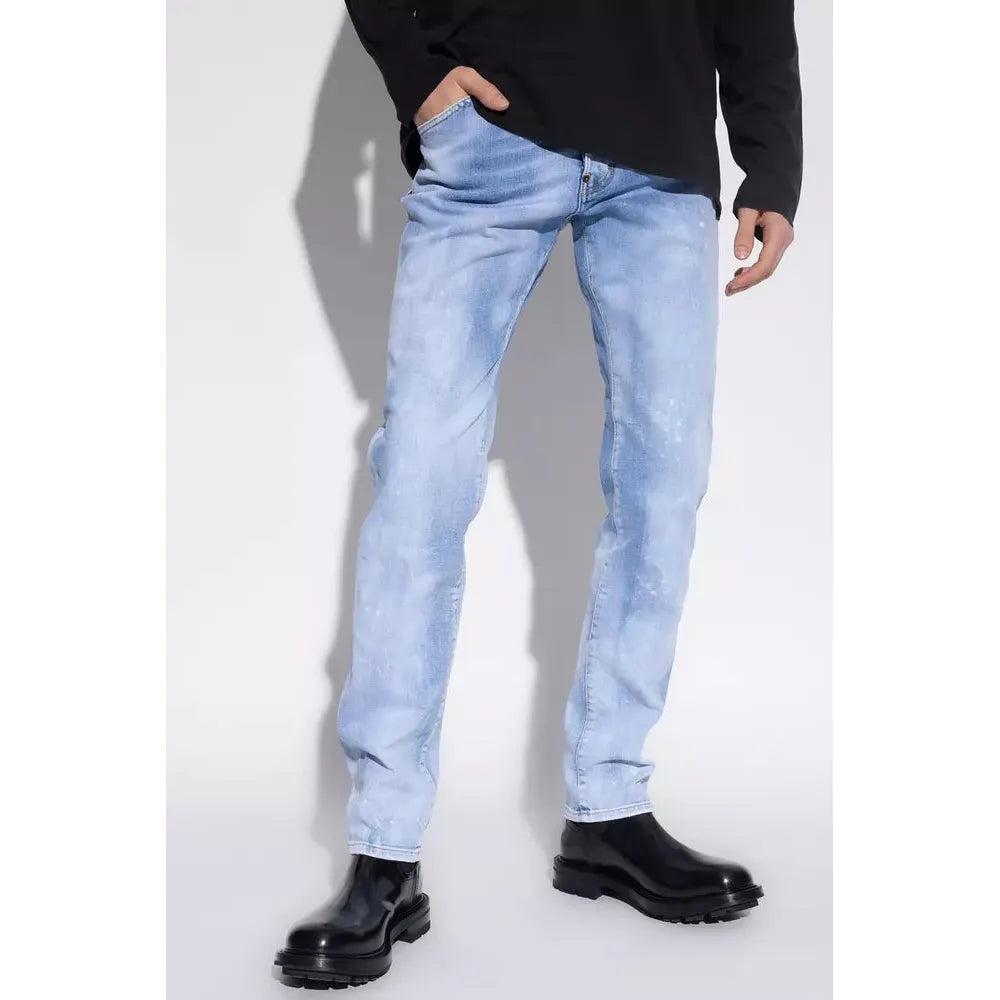 Dsquared² Light Blue Cotton Men Jeans Dsquared² Light Gray