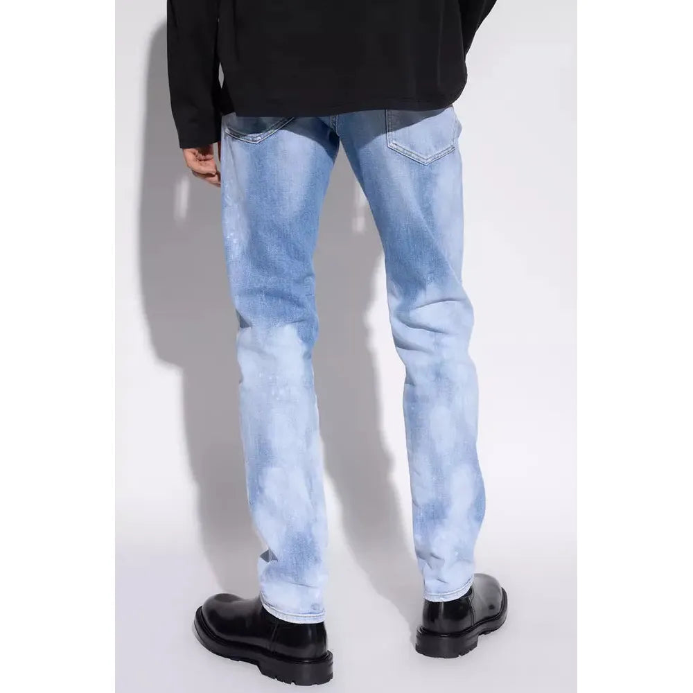 Dsquared² Light Blue Cotton Men Jeans Dsquared² Light Gray