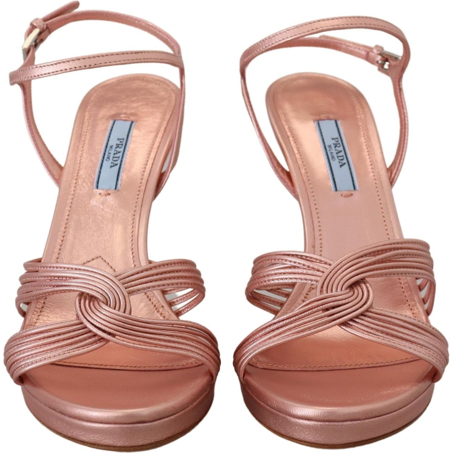 Prada Elegant Pink Stiletto Heel Sandals Prada Rosy Brown