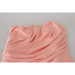Dolce & Gabbana Elegant Pink Strapless Midi Silhouette Dolce & Gabbana Tan