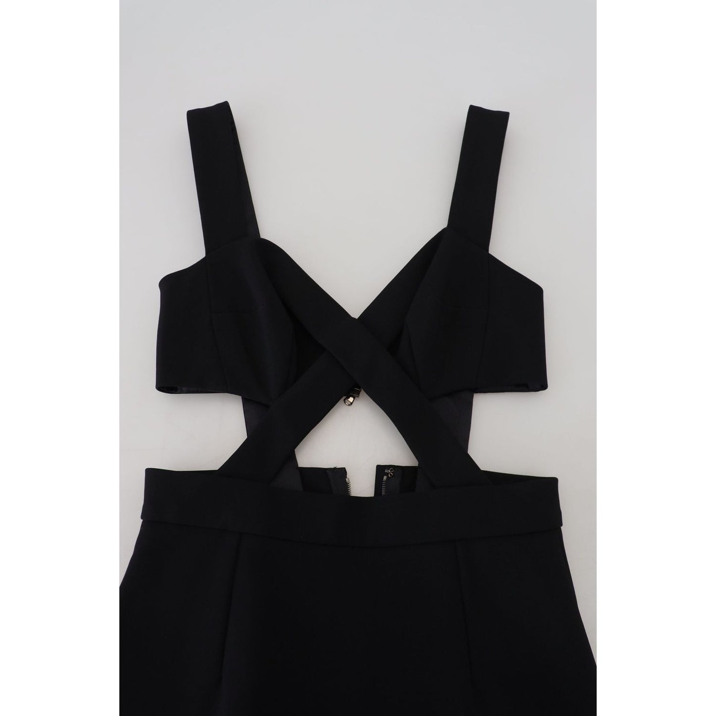 Dolce & Gabbana Elegant Black Midi Sheath Dress Dolce & Gabbana Light Gray