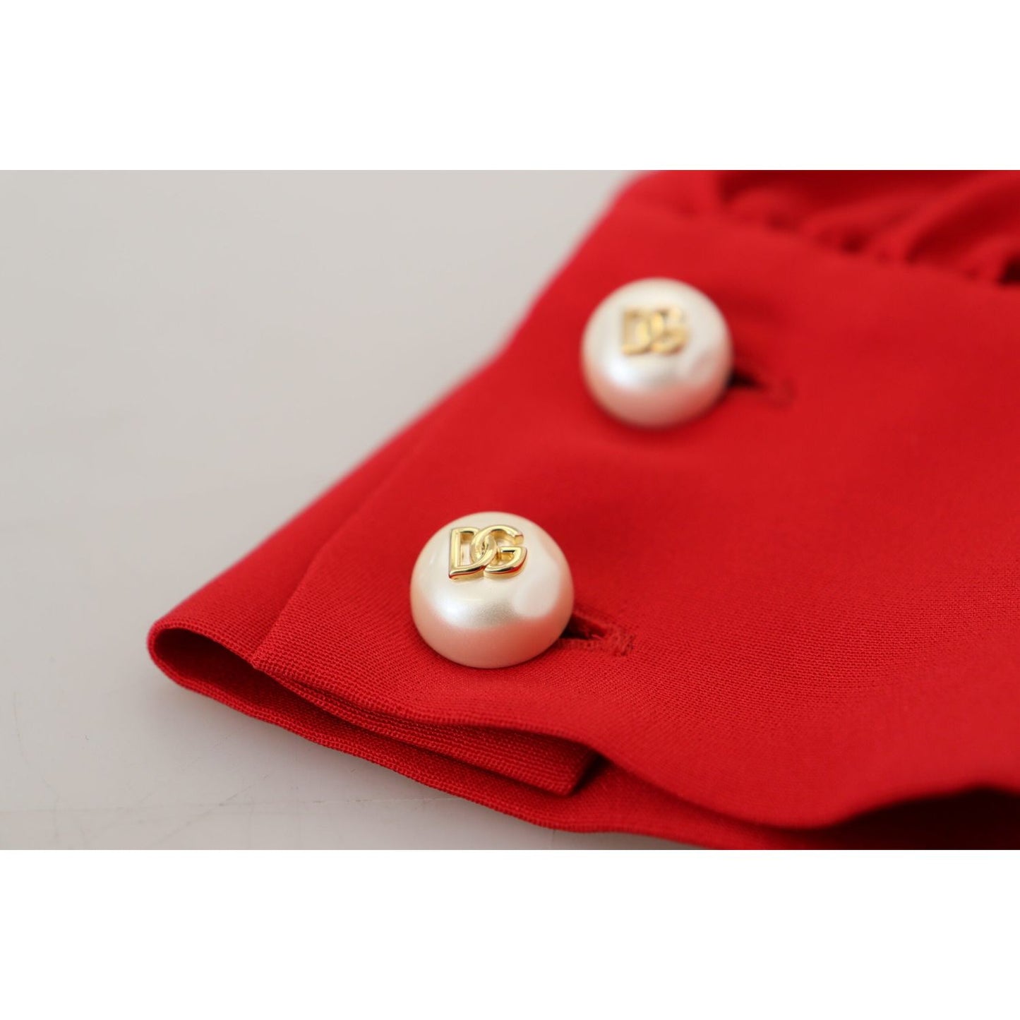 Dolce & Gabbana Elegant Red Silk A-Line Knee Length Dress Dolce & Gabbana Firebrick