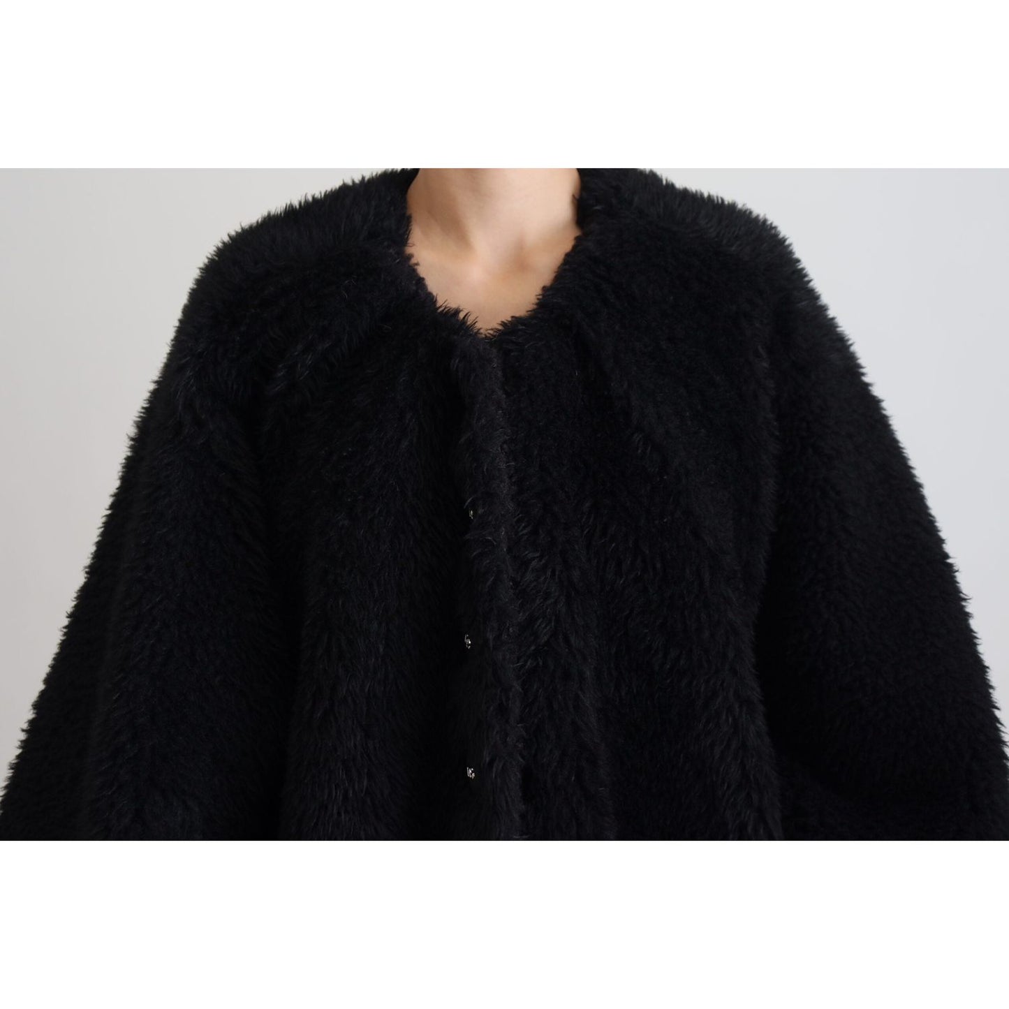 Dolce & Gabbana Elegant Black Cashmere Blend Overcoat Jacket Dolce & Gabbana Black