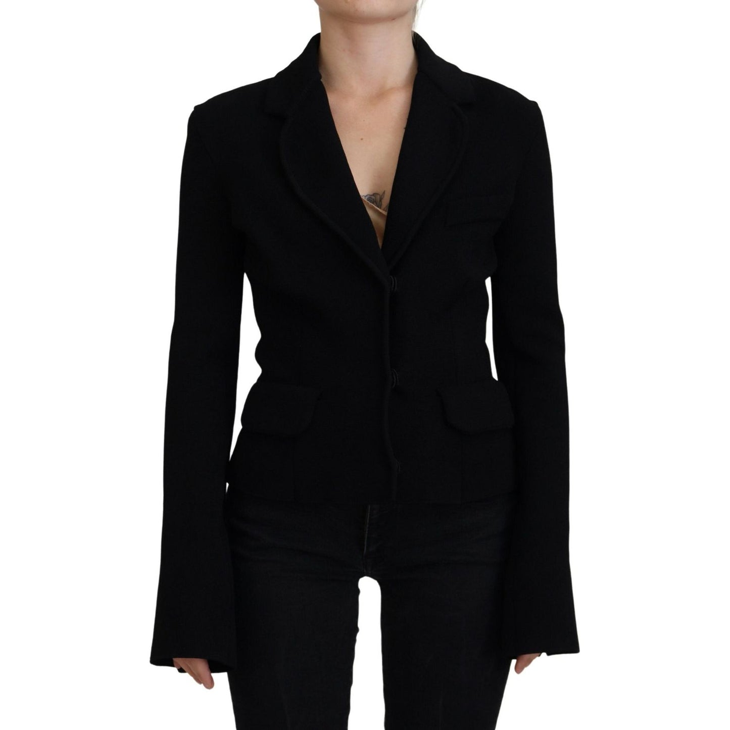 Dolce & Gabbana Elegant Black Long Sleeve Jacket Dolce & Gabbana Black