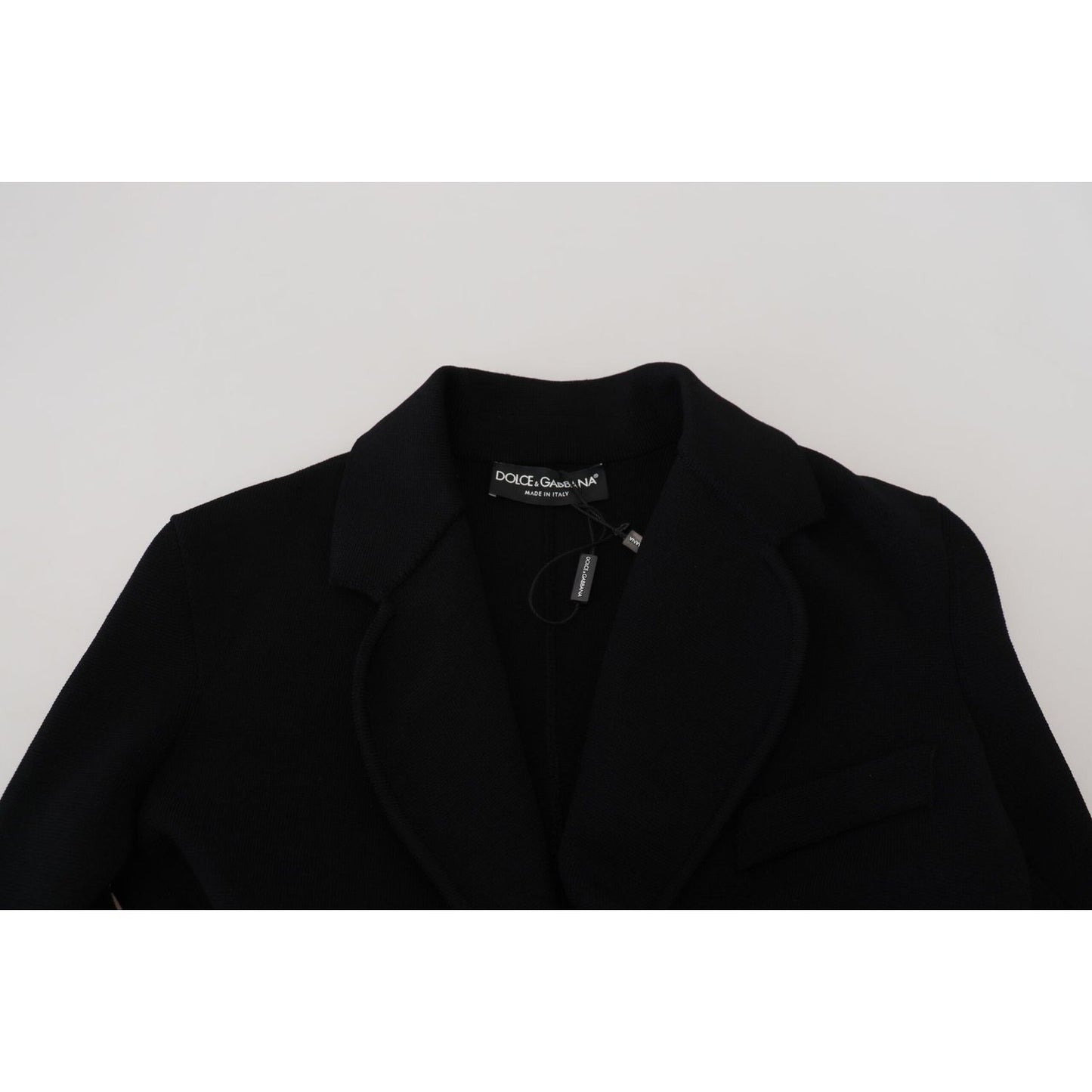 Dolce & Gabbana Elegant Black Long Sleeve Jacket Dolce & Gabbana Light Gray