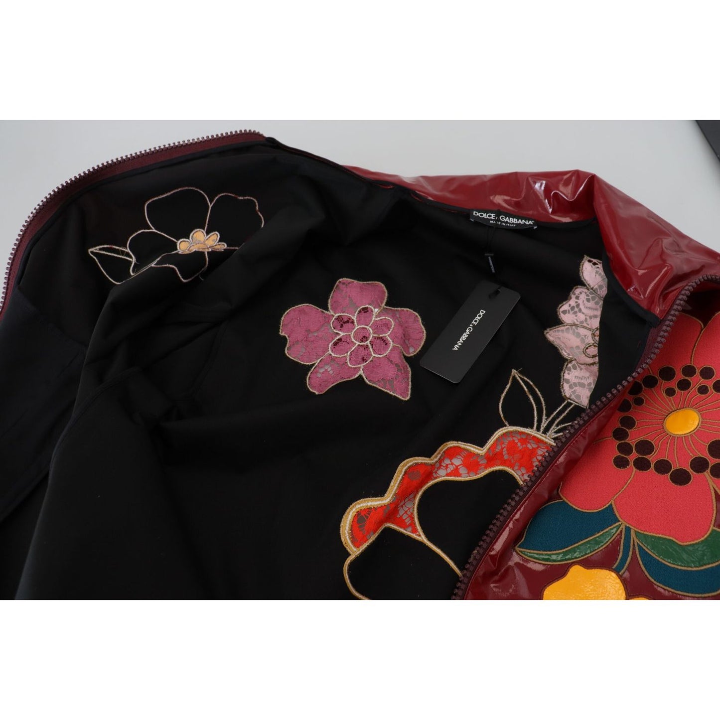 Dolce & Gabbana Maroon Floral Luxe Jacket Dolce & Gabbana Rosy Brown