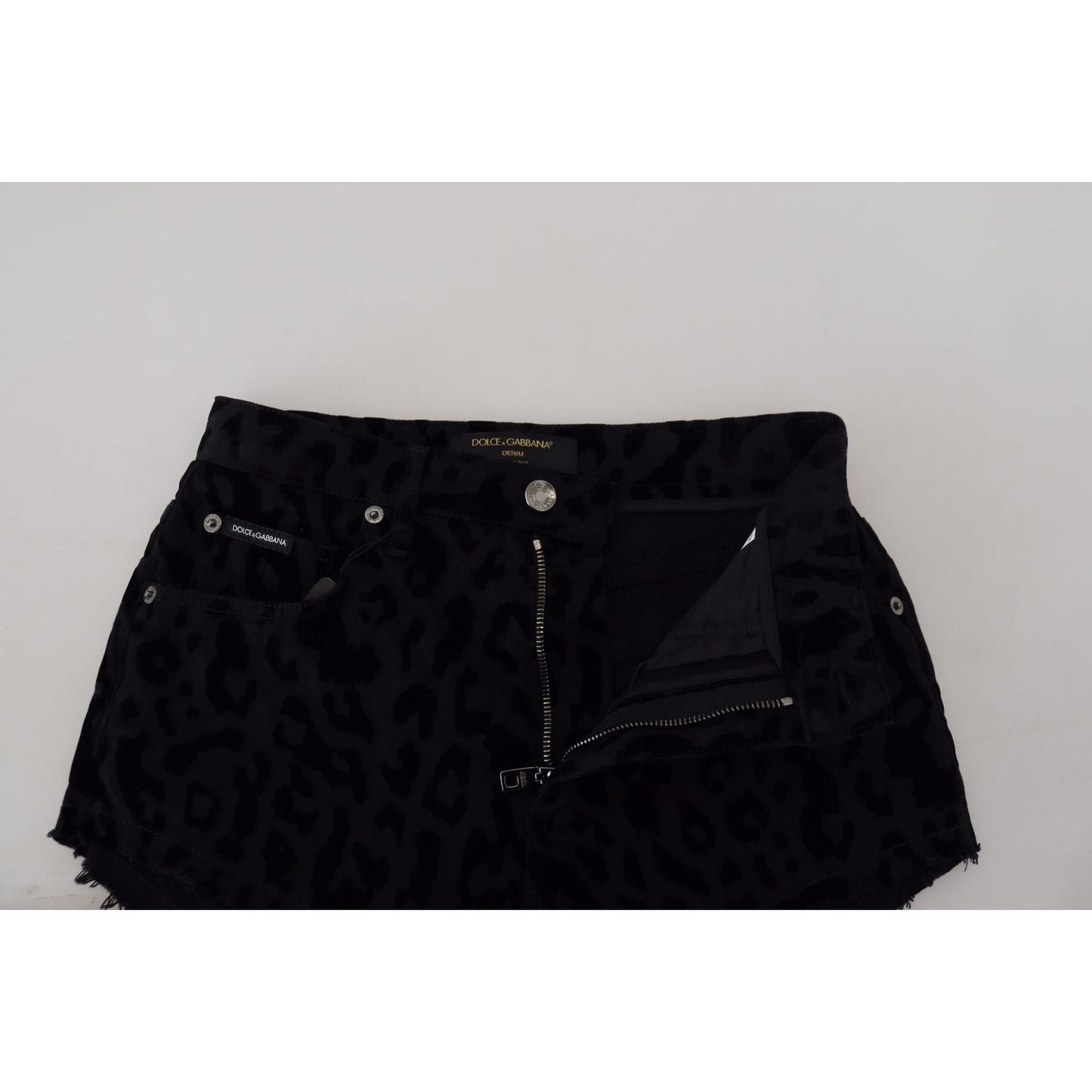 Dolce & Gabbana Elegant High Waist Denim Hot Pants Shorts Dolce & Gabbana Gray