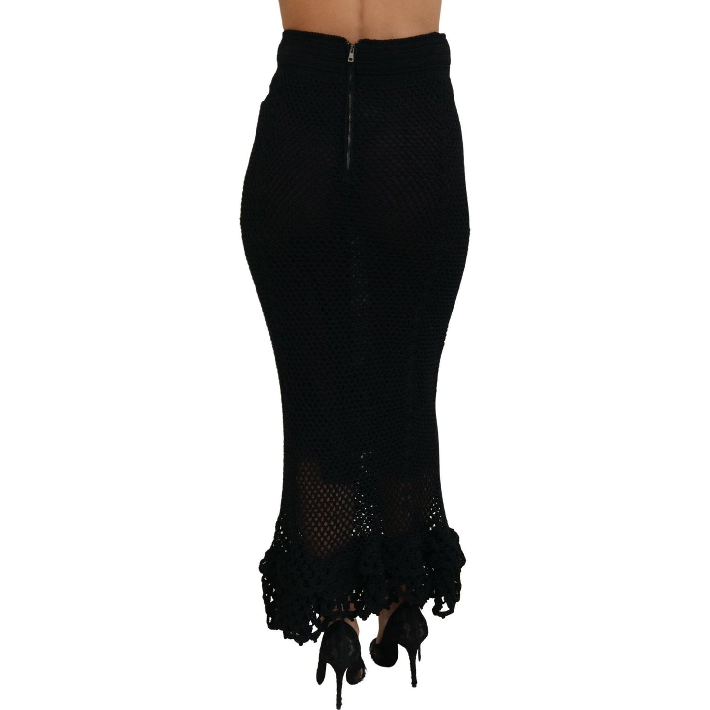 Dolce & Gabbana Elegant High Waist Mermaid Maxi Skirt Dolce & Gabbana Black