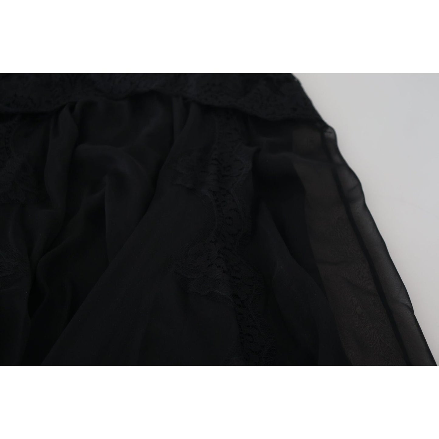 Dolce & Gabbana Elegant High-Waist Midi Silk-Blend Skirt Dolce & Gabbana Gray