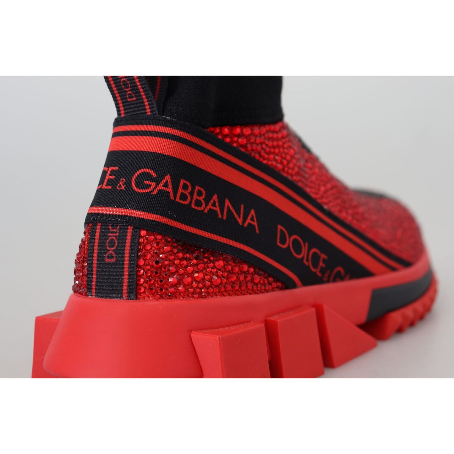 Dolce & Gabbana Exquisite Red Sorrento Slip-On Sneakers Dolce & Gabbana Light Gray