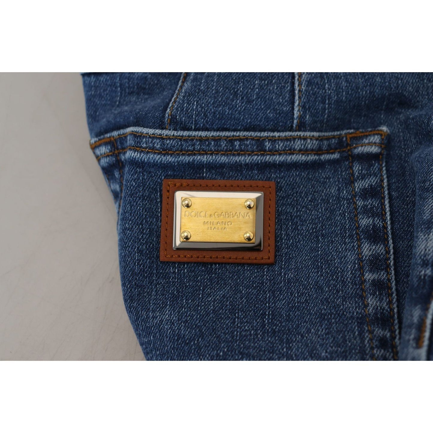 Dolce & Gabbana Elegant High Waist Blue Jeans Dolce & Gabbana Dark Gray