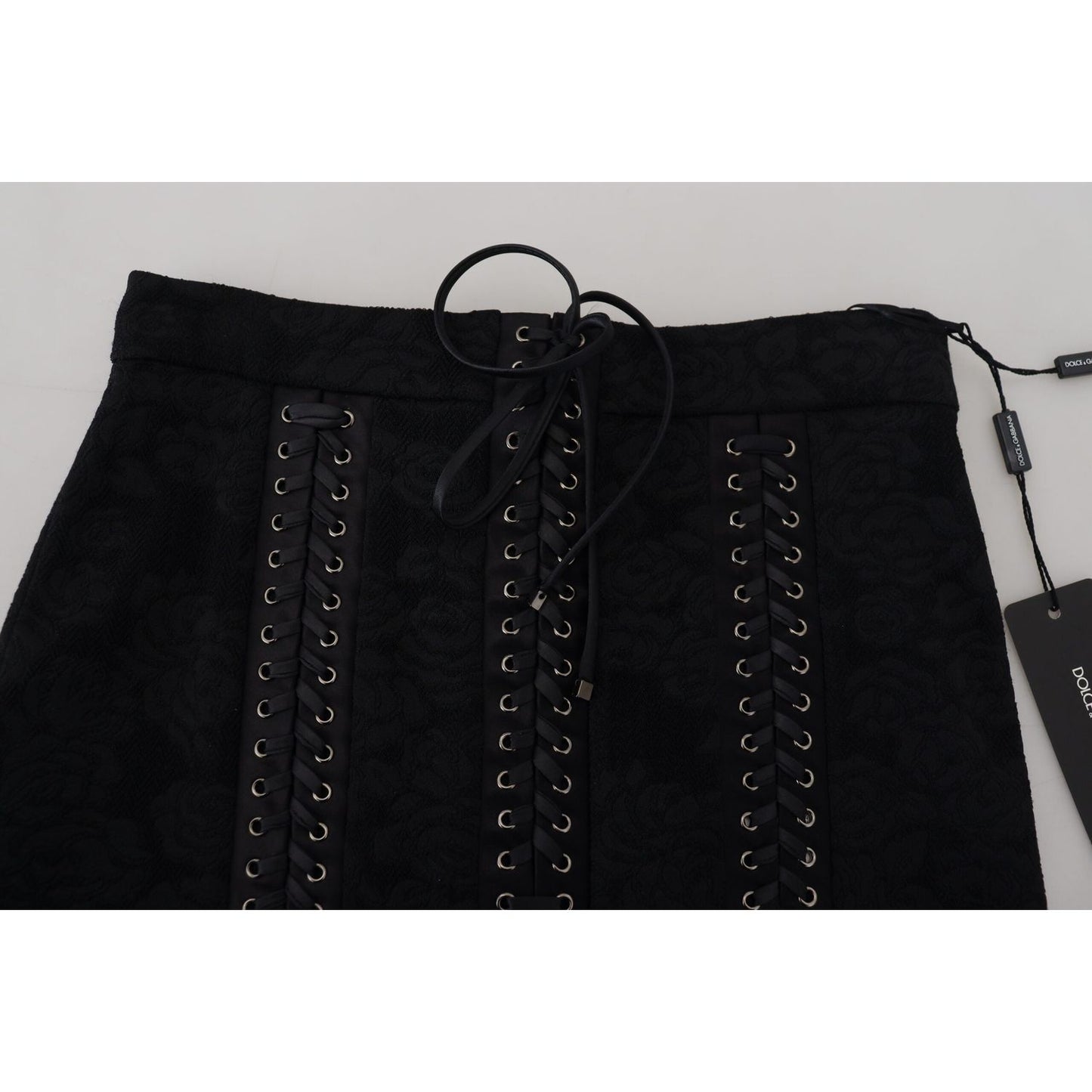 Dolce & Gabbana Elegant Black High-Waist Silk-Lined Skirt Dolce & Gabbana Black