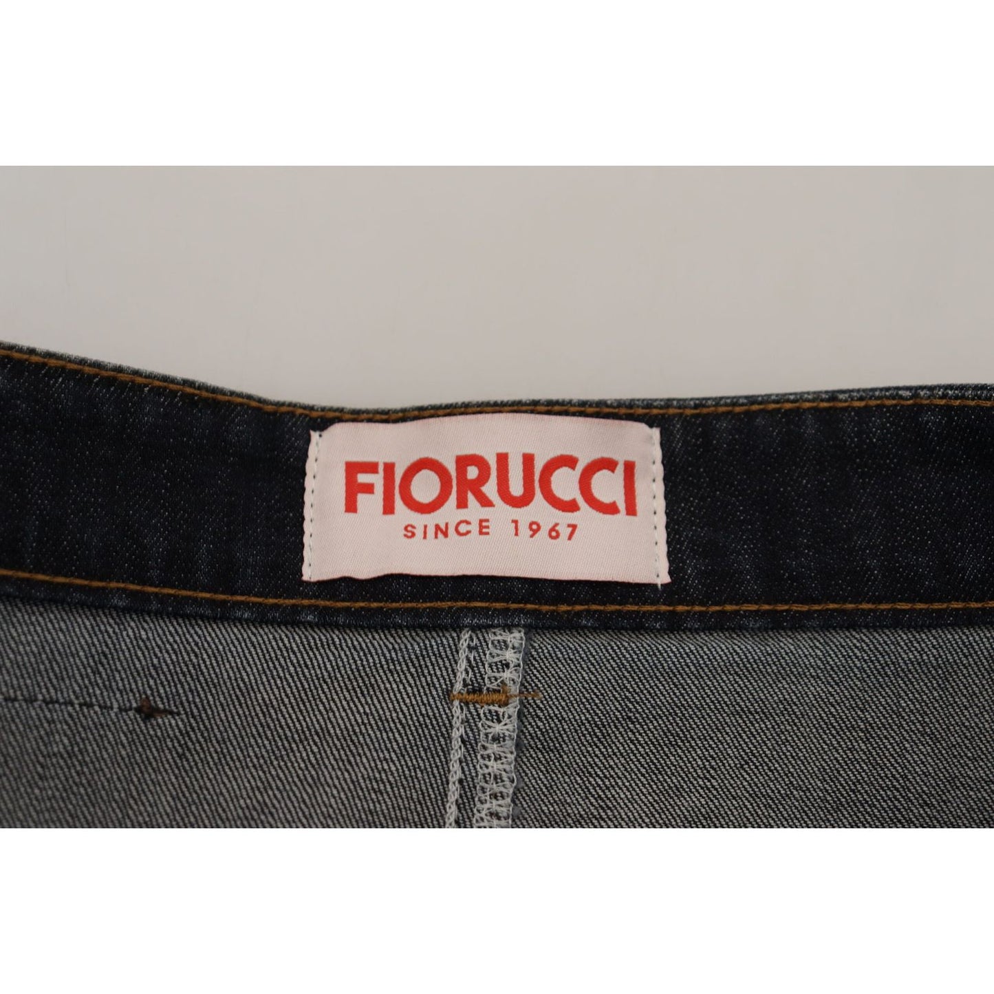 Fiorucci Chic Mid Waist Dark Blue Denim Skirt Fiorucci Gray