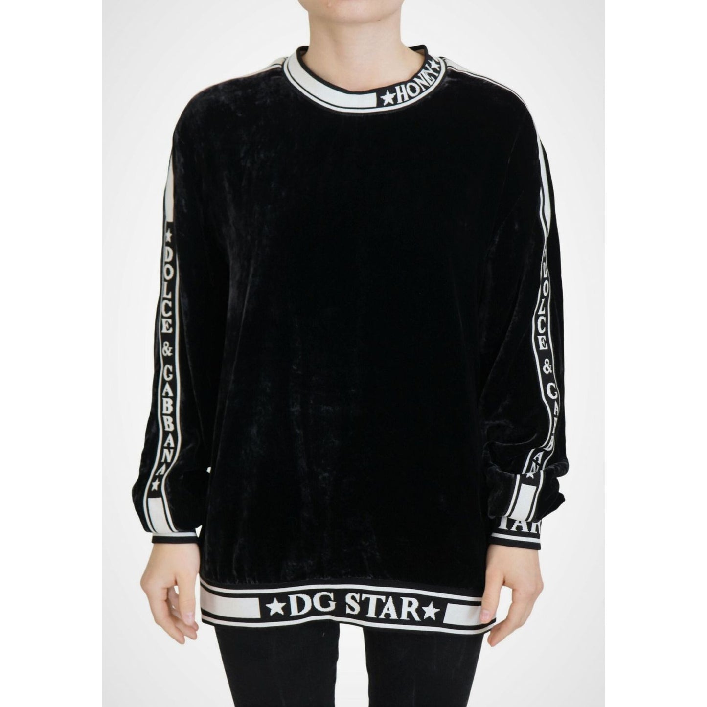 Dolce & Gabbana Elegant Silk Blend Velvet Sweater Dolce & Gabbana Antique White