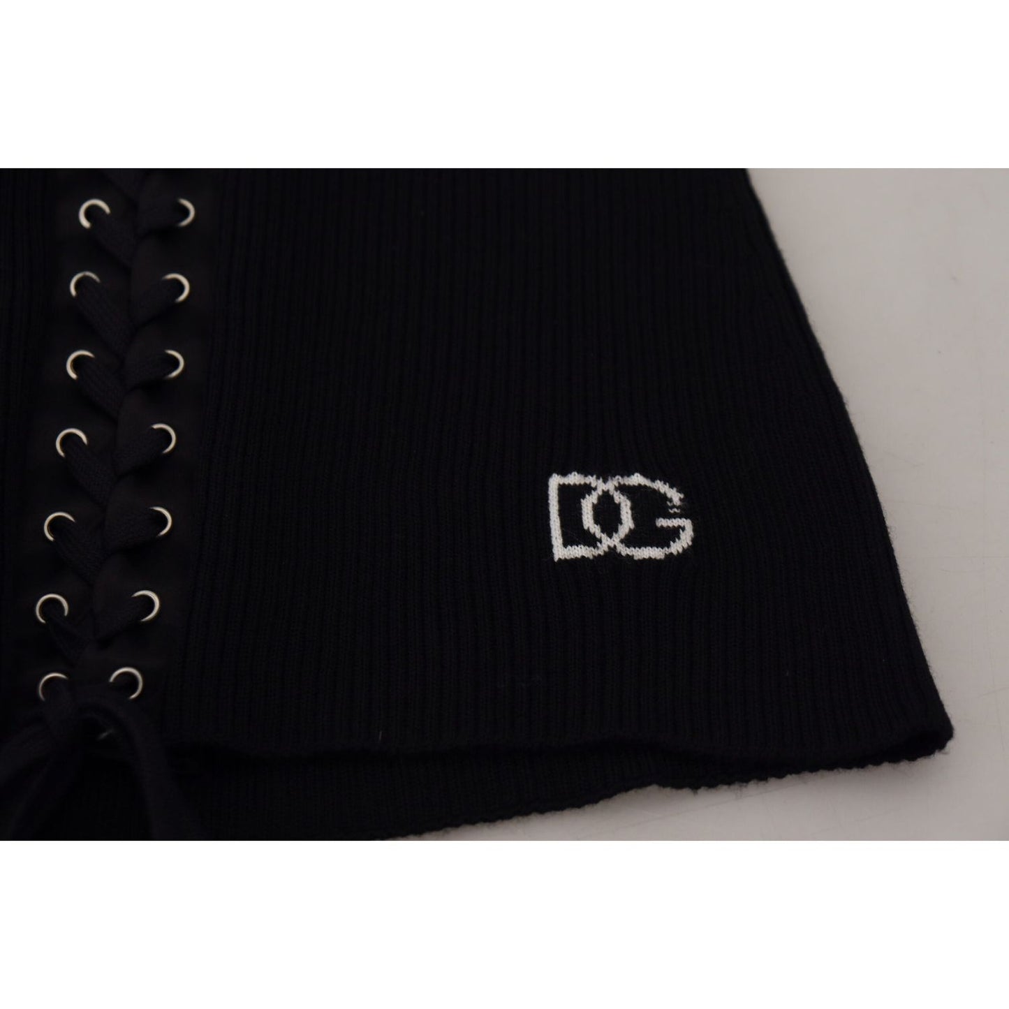 Dolce & Gabbana Elegant Black Tie-Up Slim Fit Sweater Dolce & Gabbana Dark Gray
