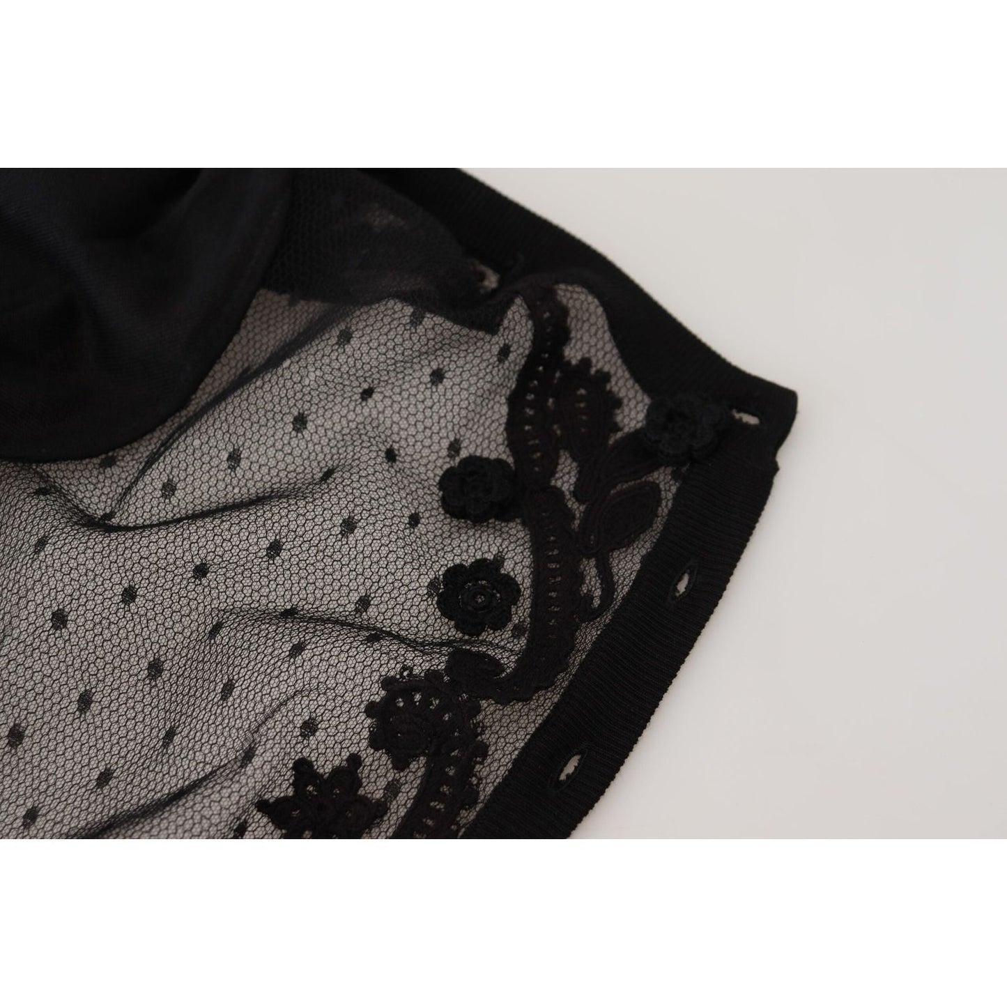 Dolce & Gabbana Elegant Black Floral Lace Cardigan Sweater Dolce & Gabbana Light Gray