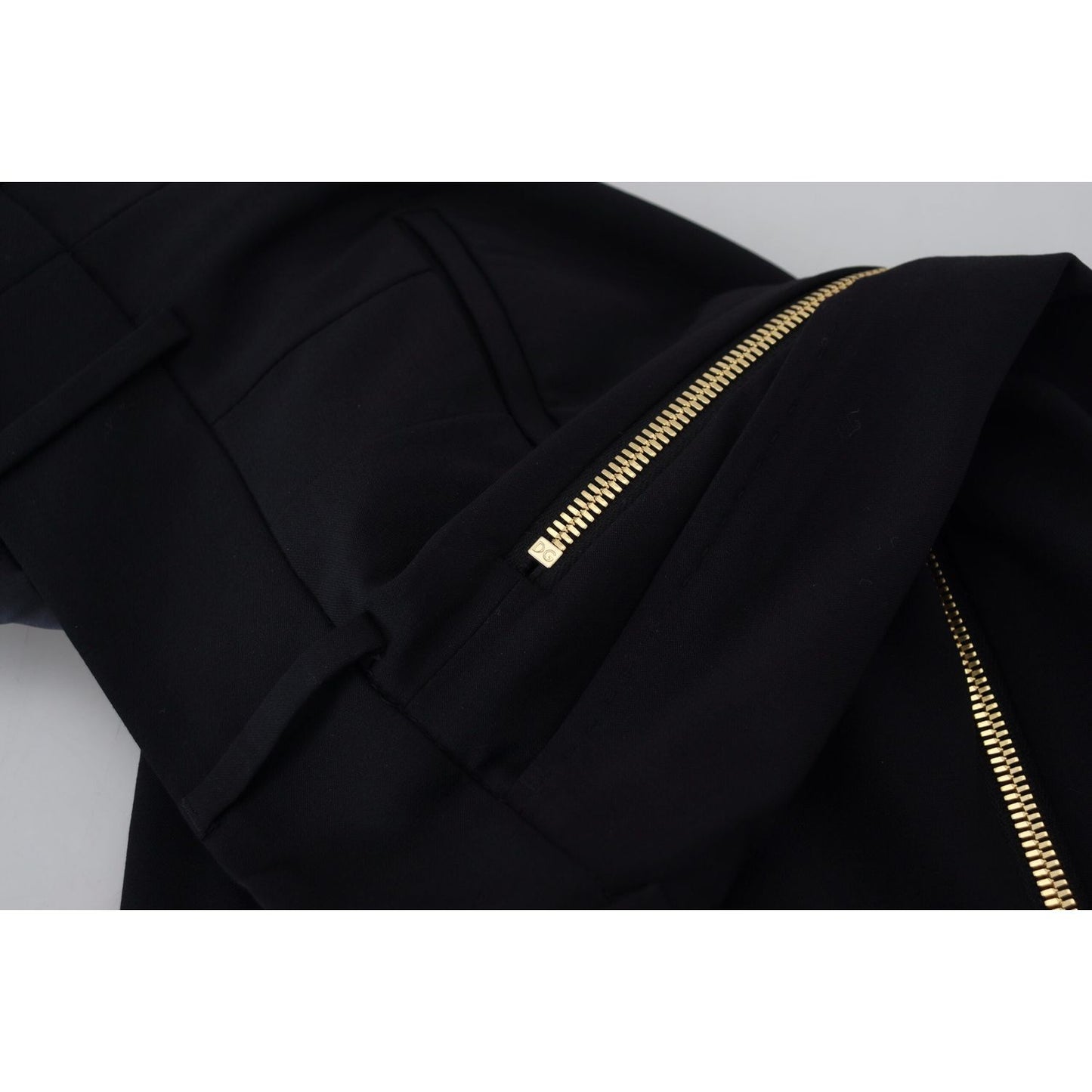 Dolce & Gabbana Elegant High Waist Tapered Wool Pants Dolce & Gabbana Black