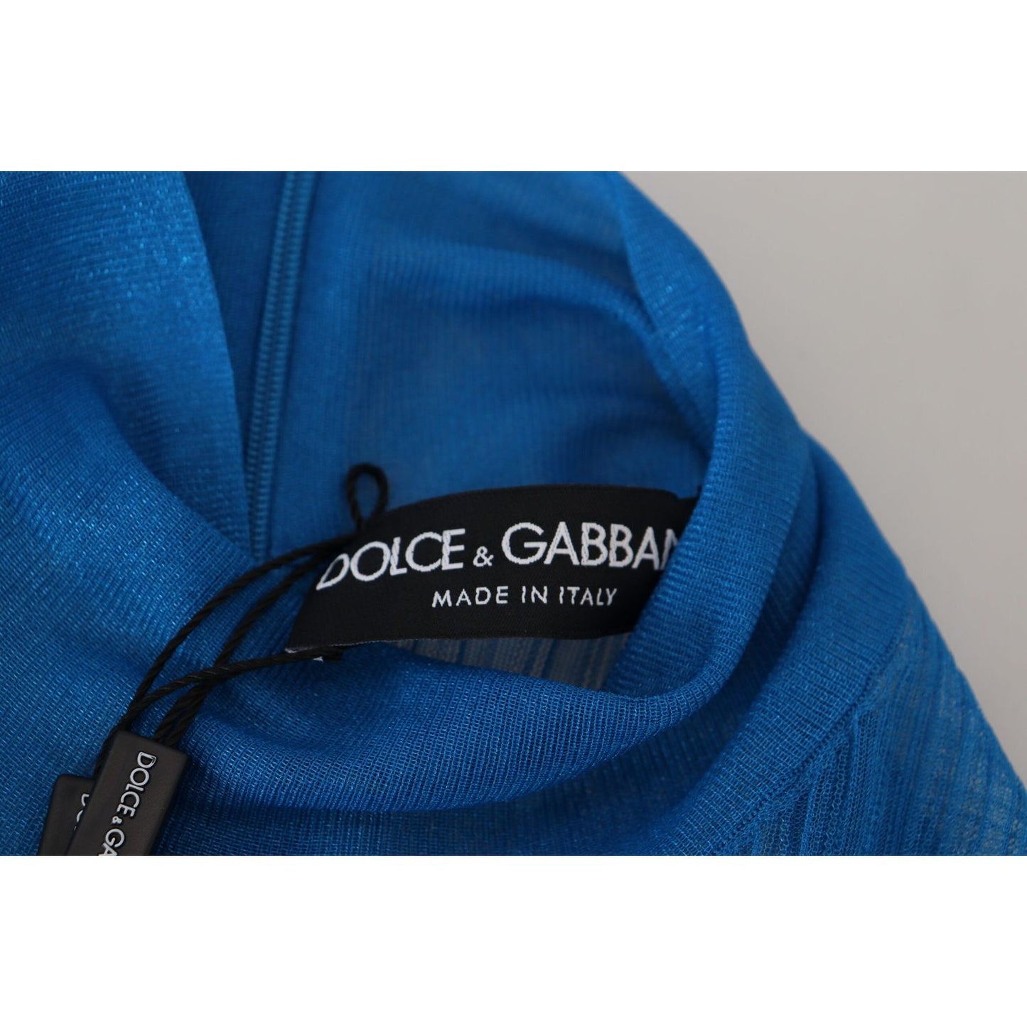 Dolce & Gabbana Elegant Blue Mesh Blouse Top Dolce & Gabbana Midnight Blue