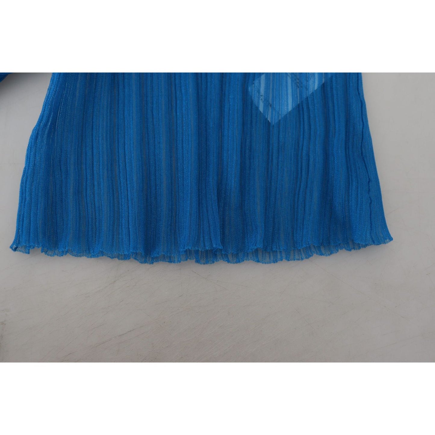 Dolce & Gabbana Elegant Blue Mesh Blouse Top Dolce & Gabbana Dark Slate Blue