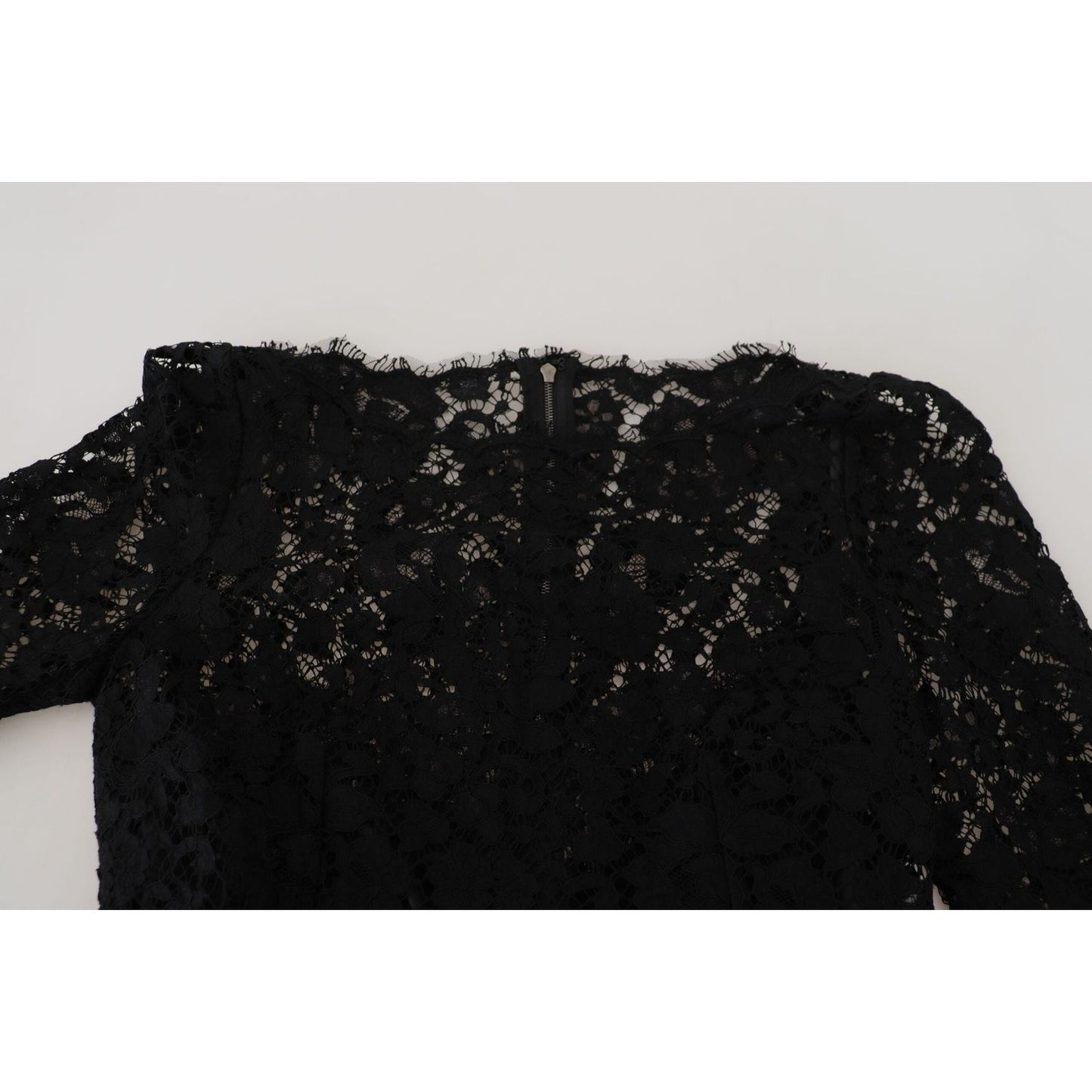 Dolce & Gabbana Elegant Floral Lace Long Sleeve Top Dolce & Gabbana Black