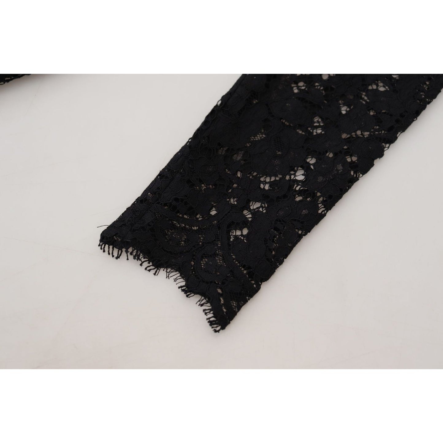 Dolce & Gabbana Elegant Floral Lace Long Sleeve Top Dolce & Gabbana Black