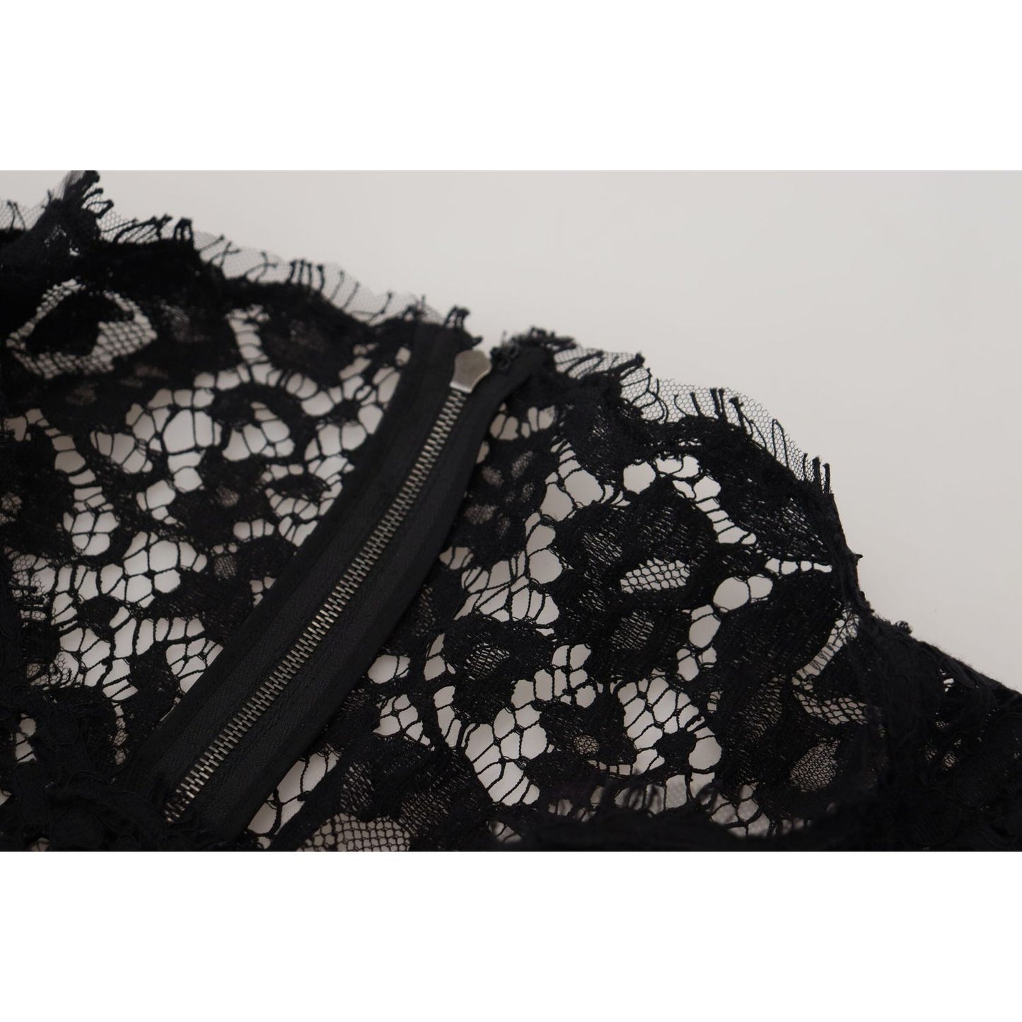 Dolce & Gabbana Elegant Floral Lace Long Sleeve Top Dolce & Gabbana Black